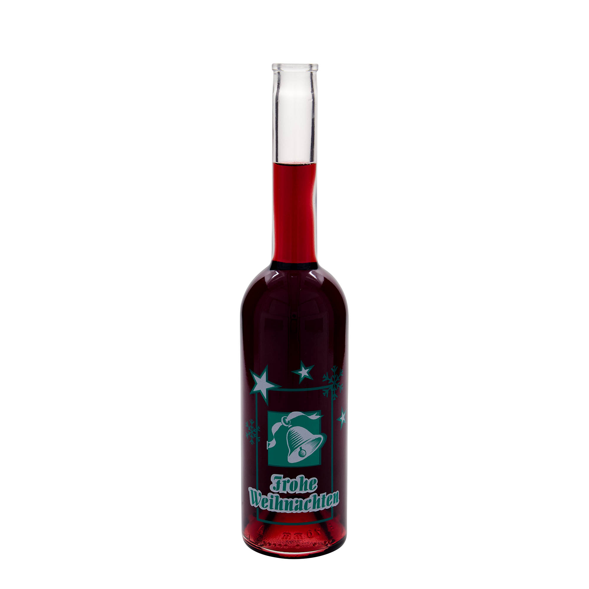 500 ml glass bottle 'Opera', motif: Merry Christmas, opening: cork