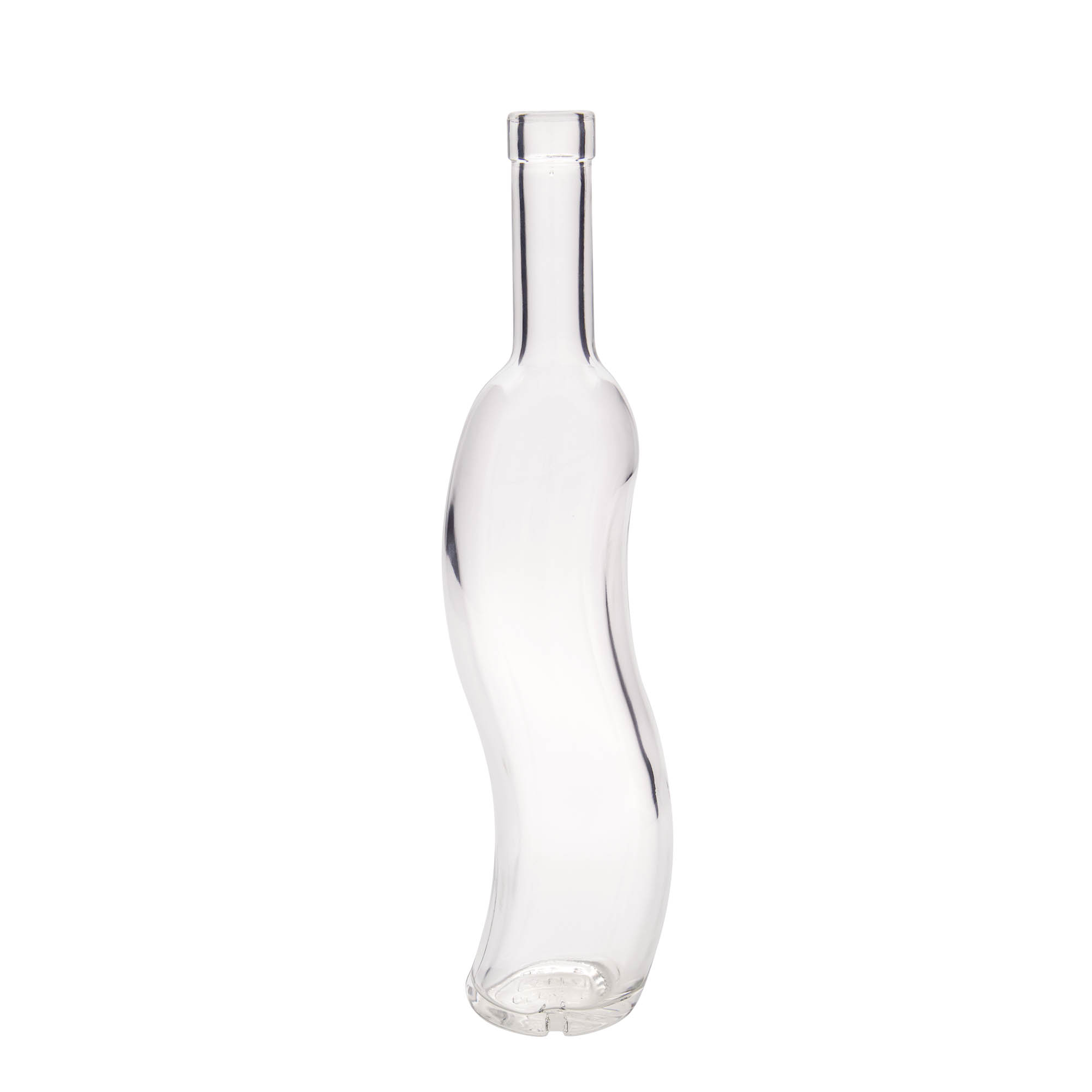 500 ml glass bottle 'La-Ola', semicircular, closure: cork 500 ml glass bottle 'La-Ola', semicircular, closure: cork