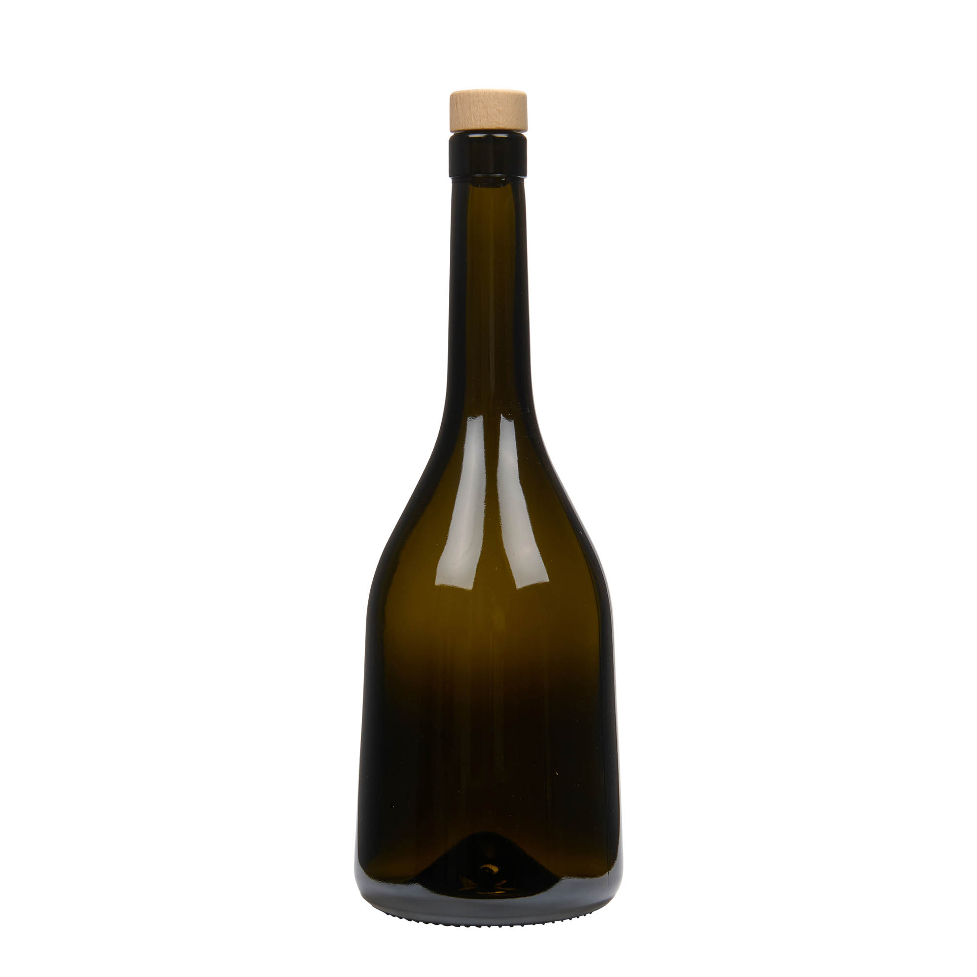 750 ml glass bottle 'Rustica', antique green, opening: cork