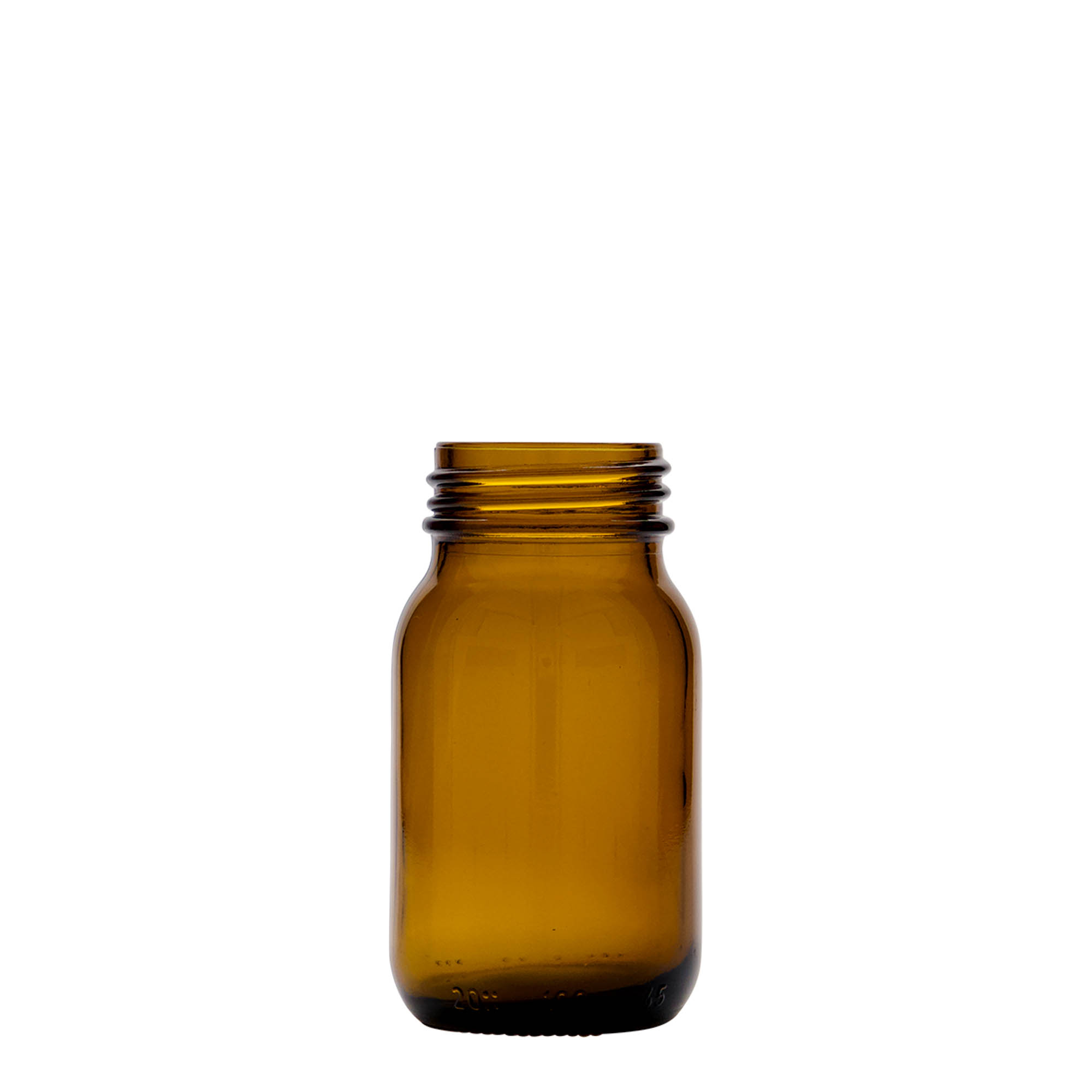 100 ml wide-neck glass, brown, opening: DIN 40