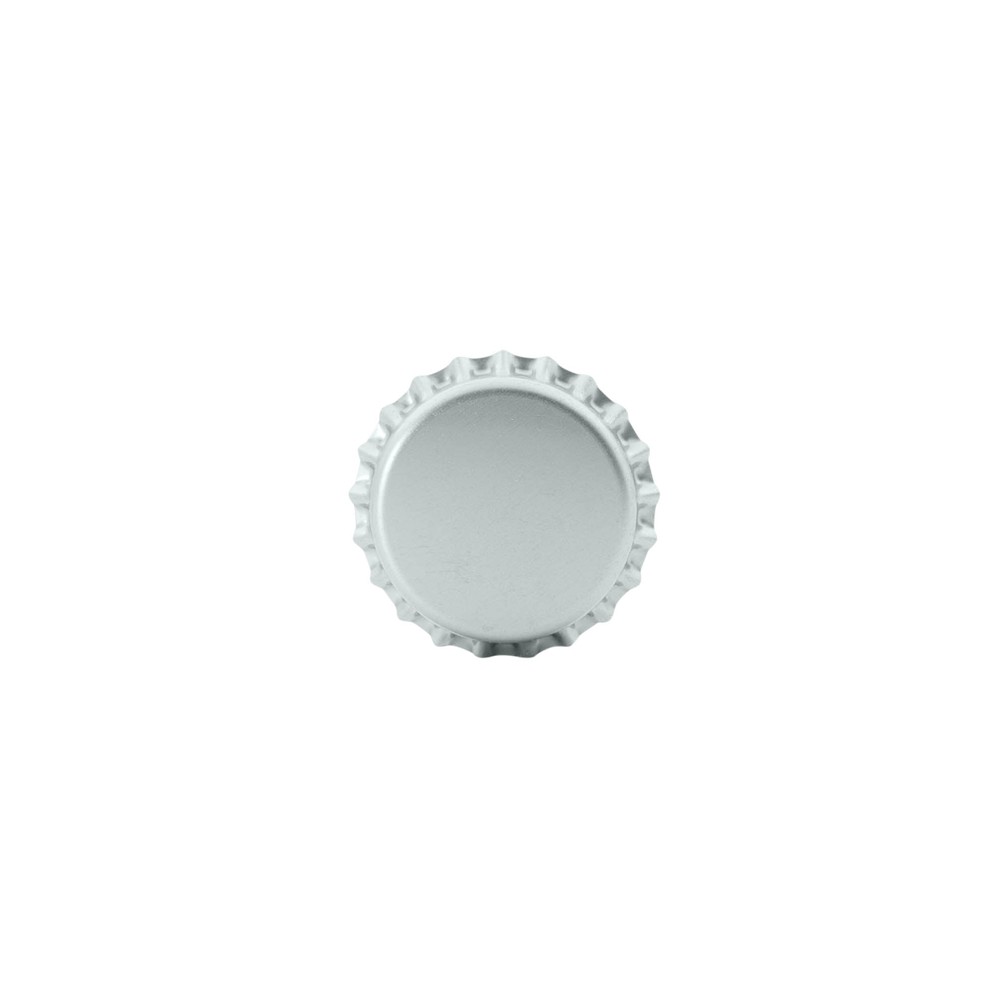 Crown caps 26 mm, metal, silver Crown caps 26 mm, metal, silver