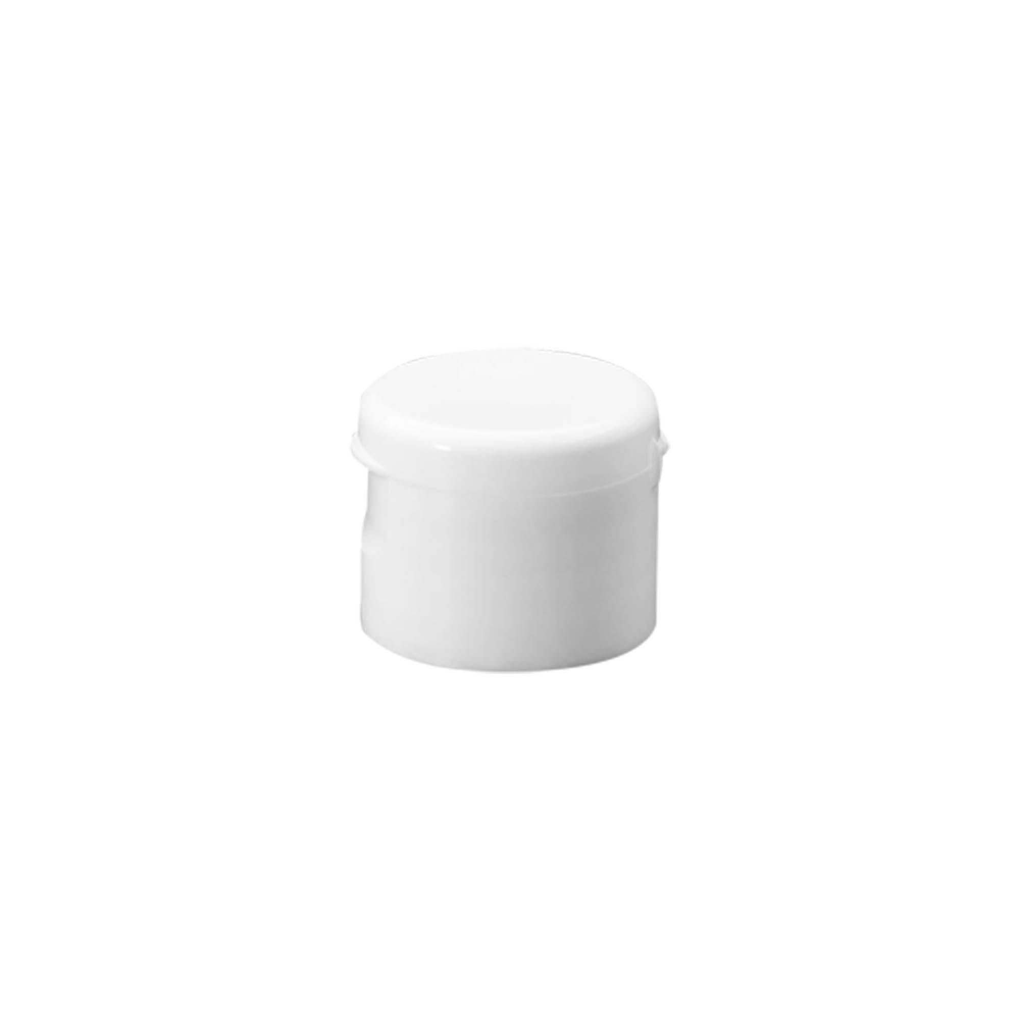 Screw cap with hinge, white PP plastic, for neck: 24/410 Screw cap with hinge, white PP plastic, for neck: 24/410