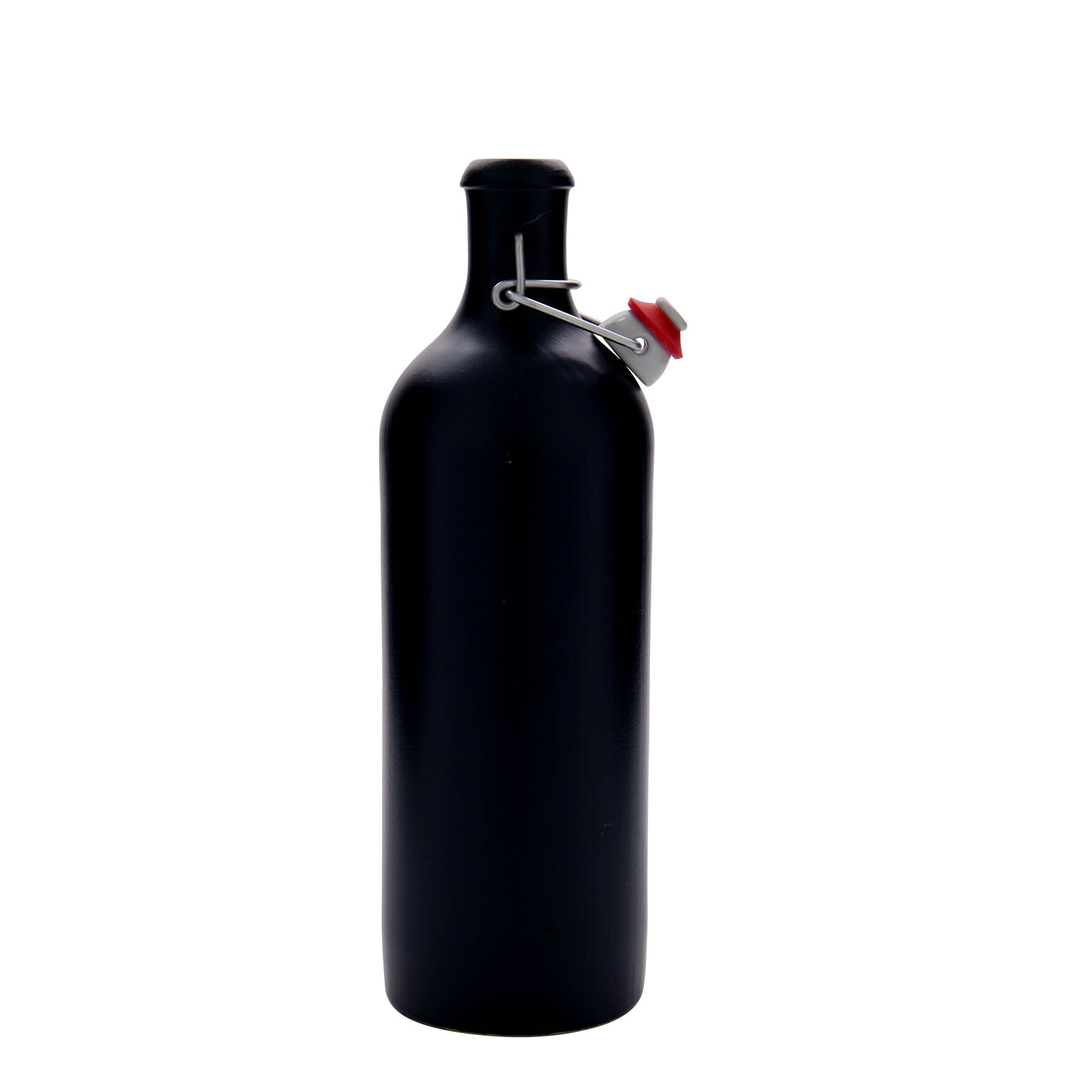 750 ml earthenware jug, stoneware, black, opening: swing-top closure