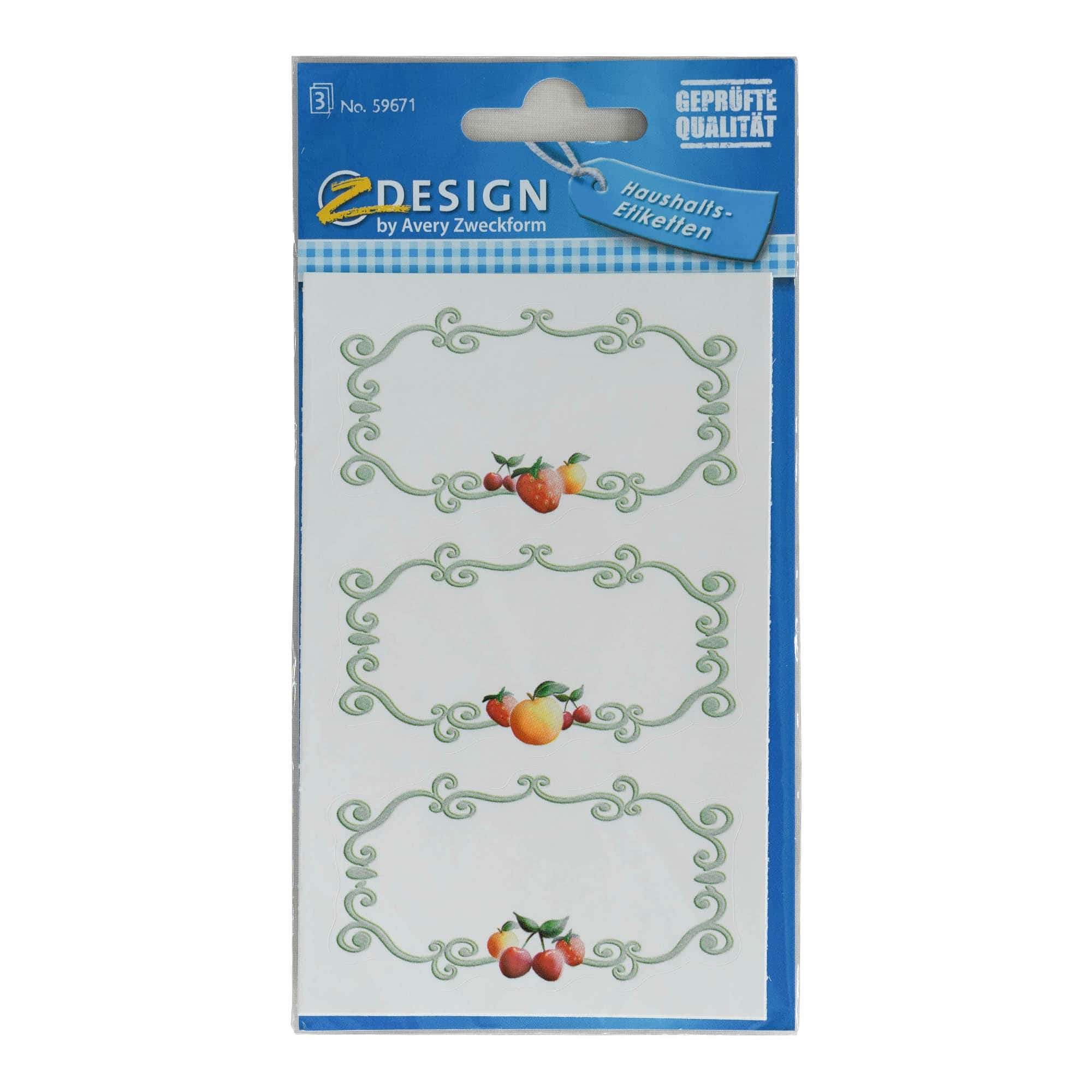 Zweckform Labels ‘Fruit Frame’, rectangular, paper, multicoloured