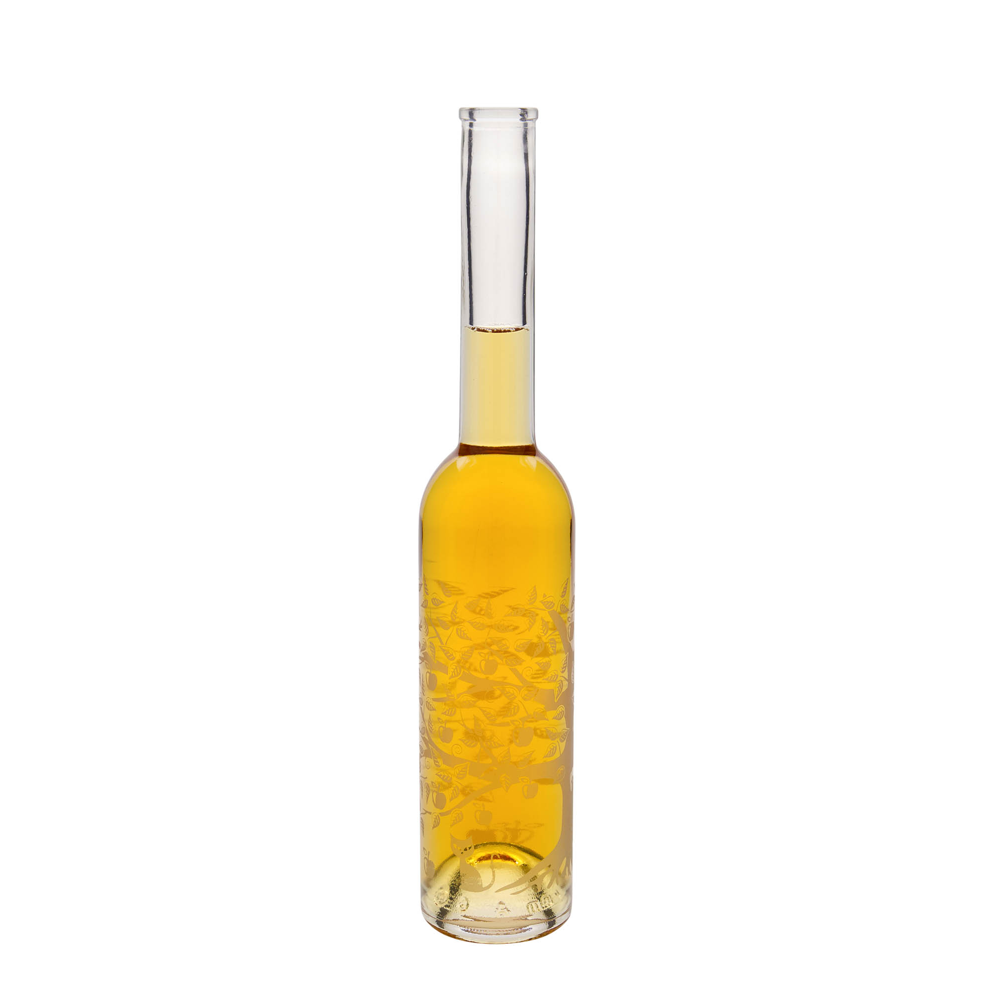 350 ml glass bottle 'Opera', motif: apple tree, opening: cork