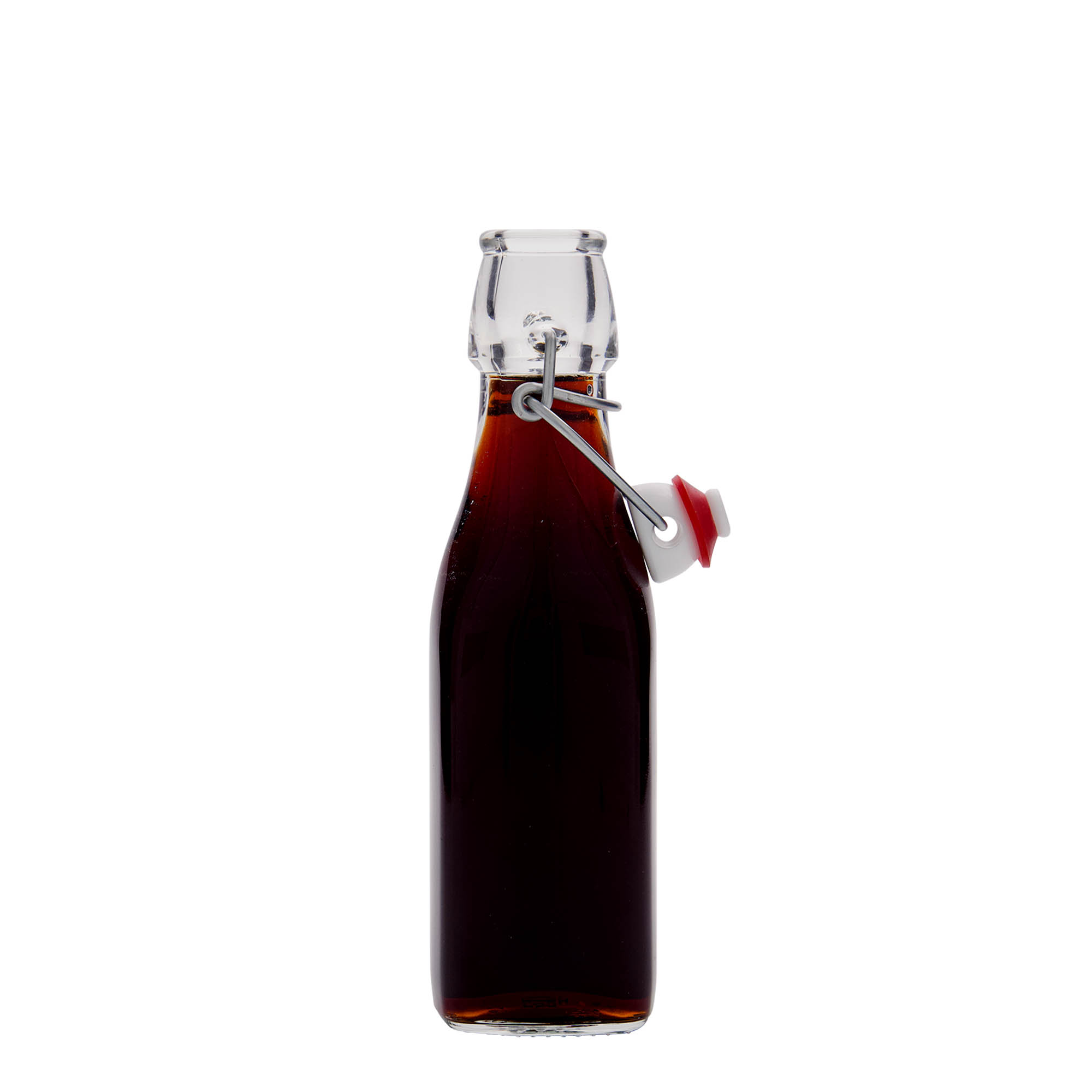 250 ml glass bottle 'Swing, square, opening: swing top closure'