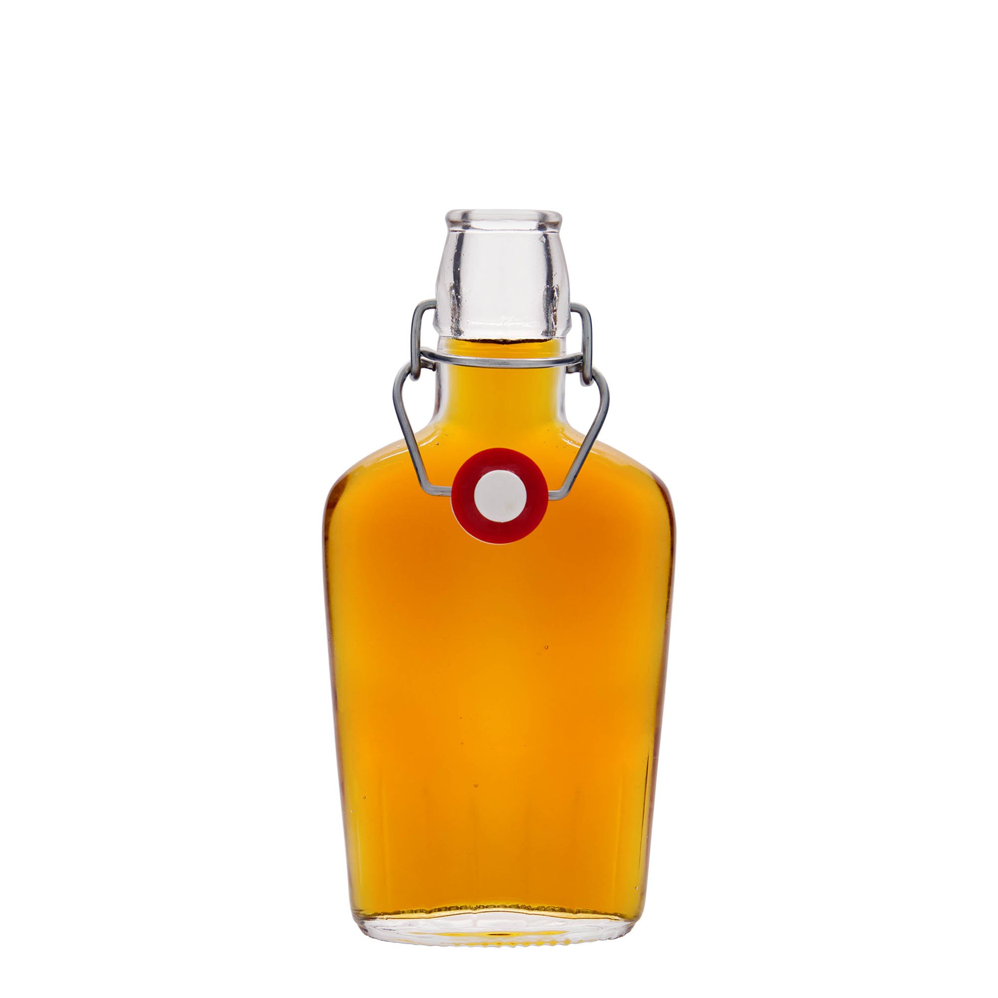 250 ml glass bottle 'Fiaschetta', oval, mouth: swing top closure