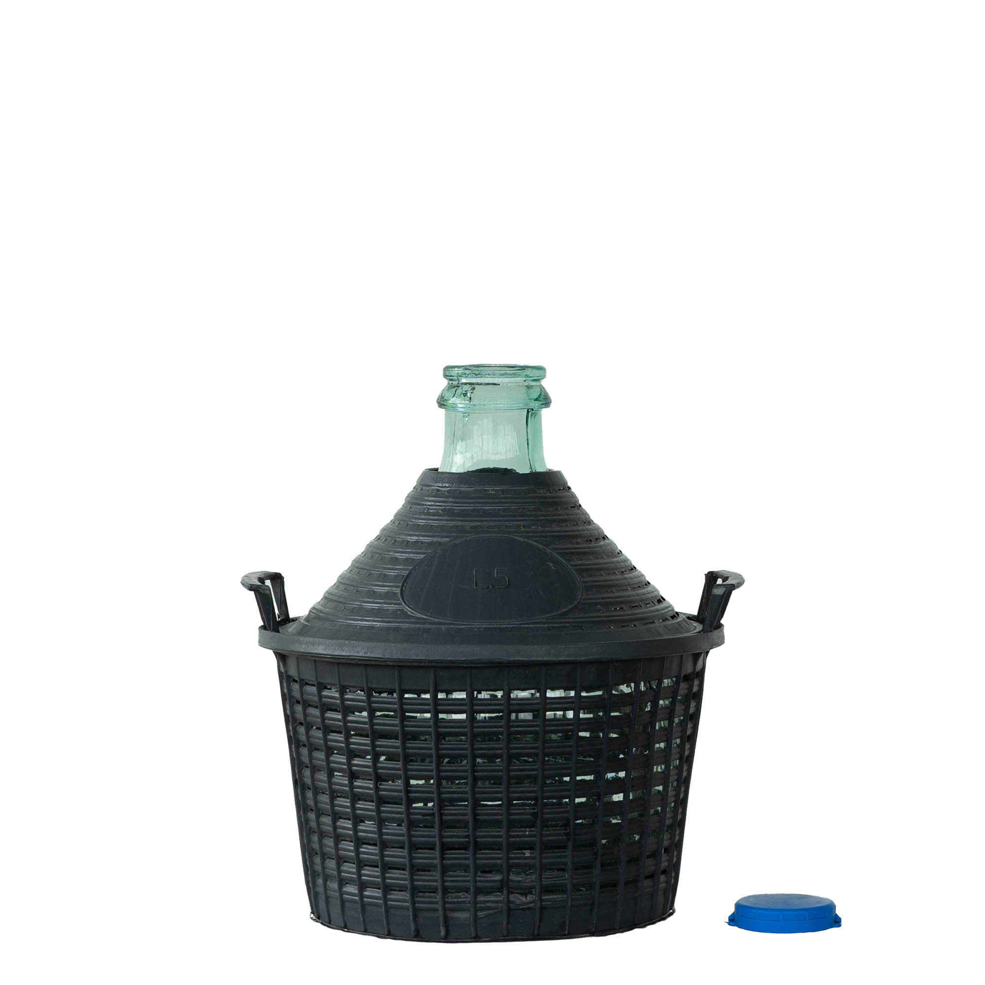 5 l narrow-necked glass balloon bottle, opening: slip lid