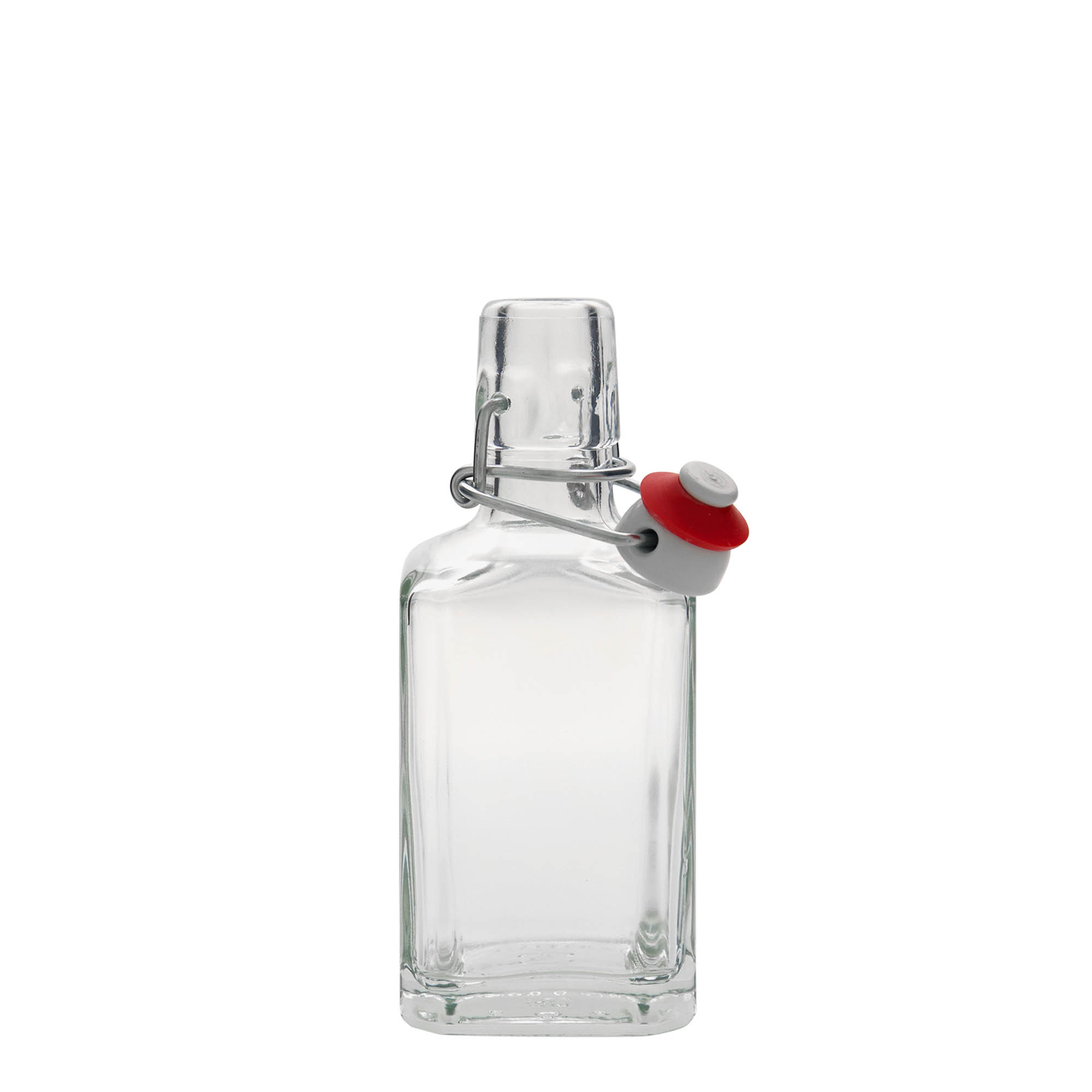 250 ml glass bottle ‘Rialto’, square, opening: swing top closure