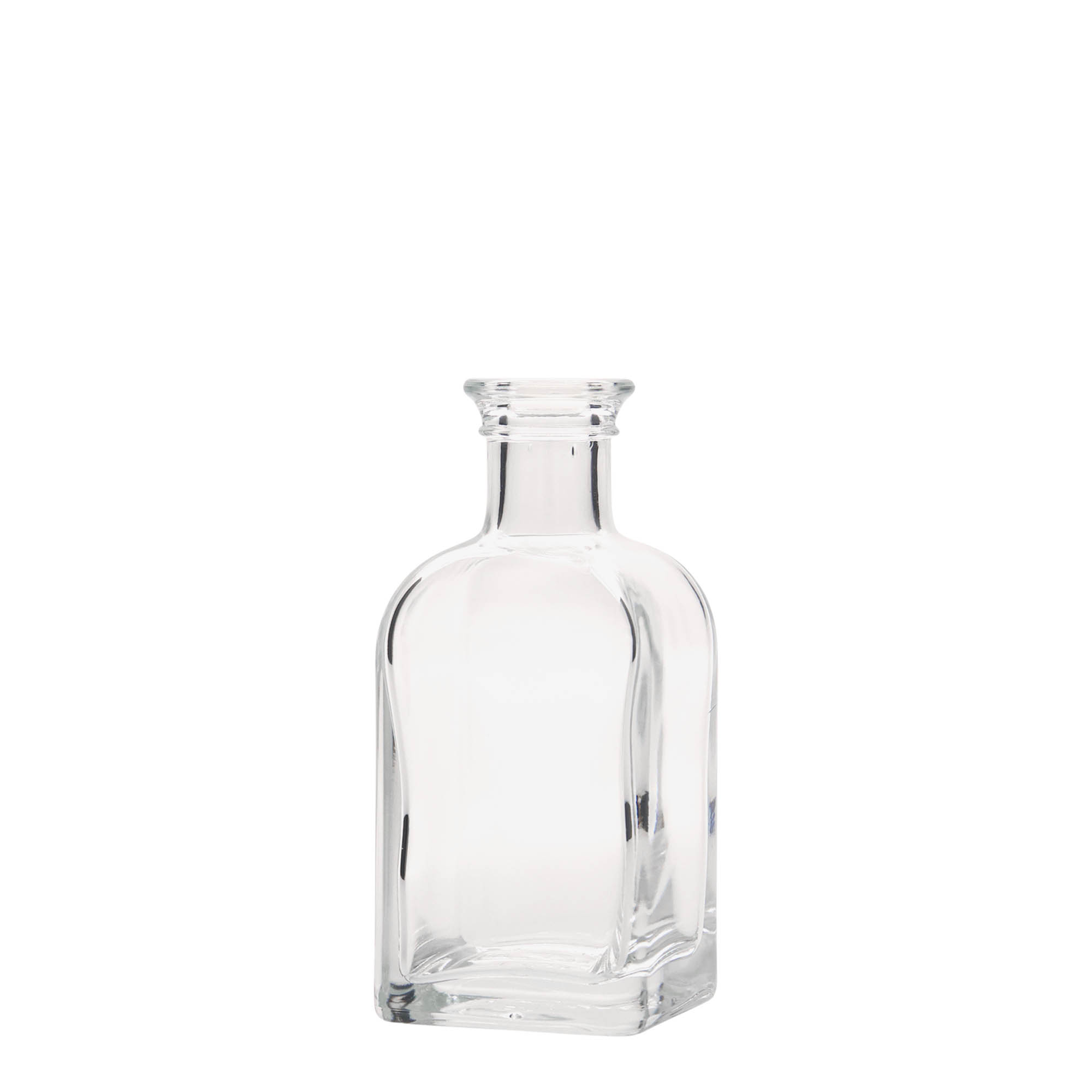 100 ml glass bottle Apothecary Carré, square, opening: cork