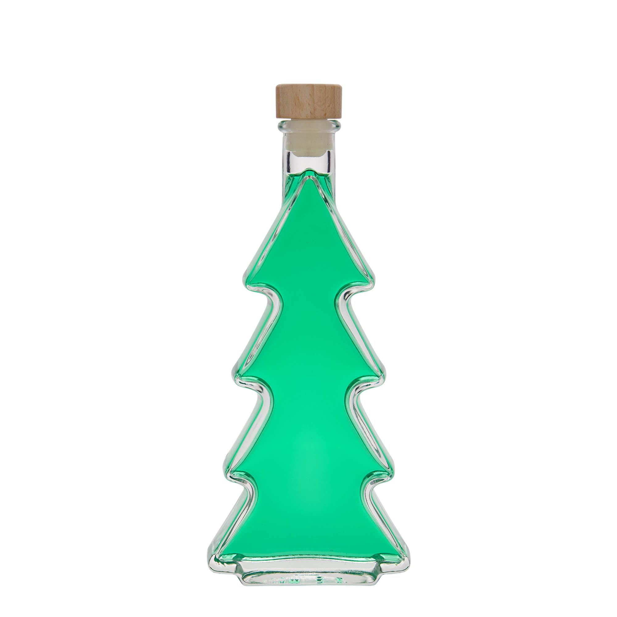 200 ml glass bottle 'Christmas tree', opening: cork 200 ml glass bottle 'Christmas tree', opening: cork