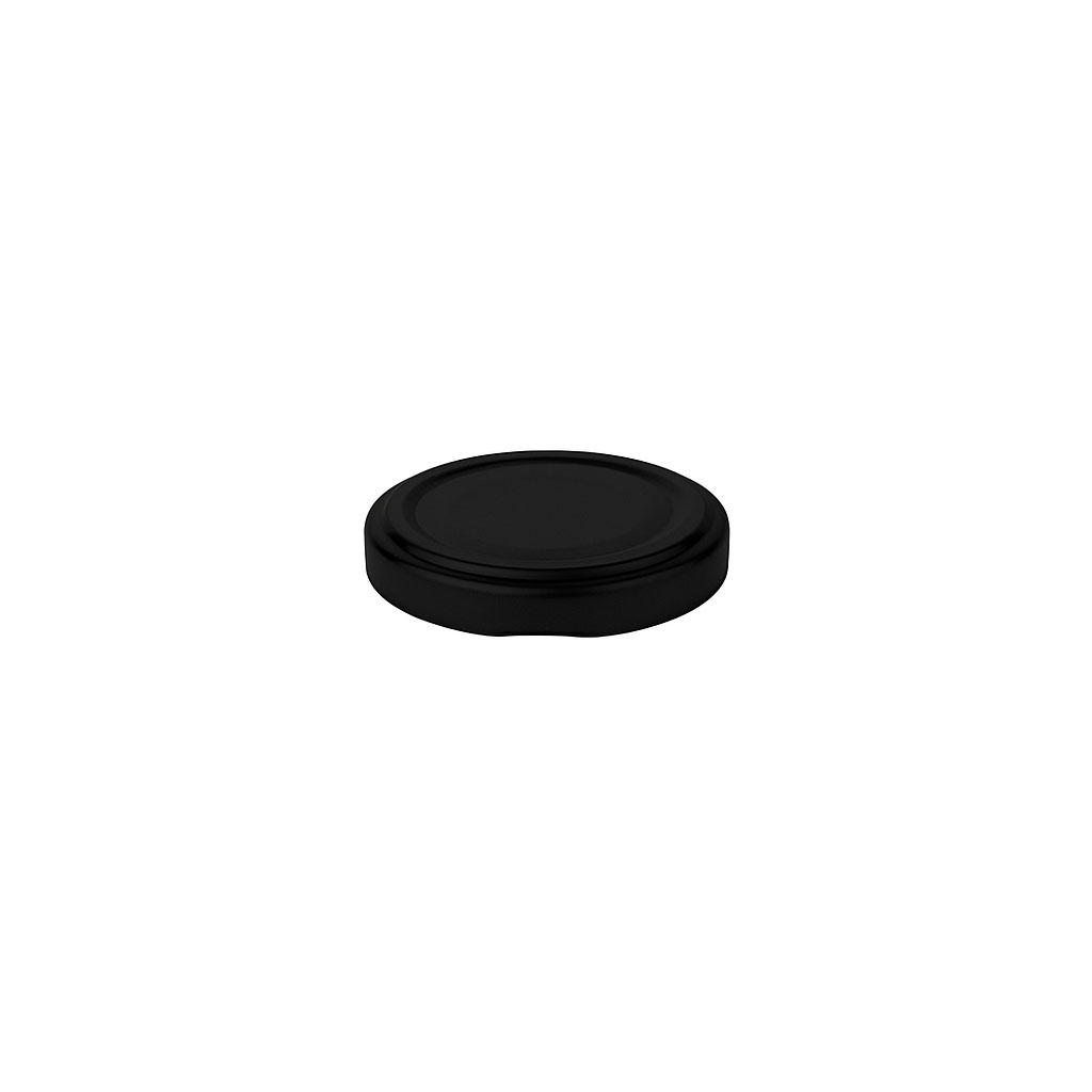 Twist off lid, tinplate, black, for opening: TO 48 Twist off lid, tinplate, black, for opening: TO 48