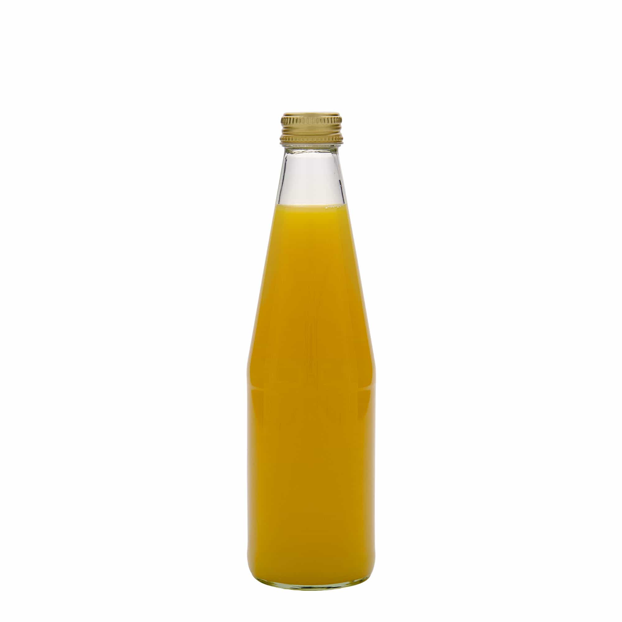 330 ml universal bottle carrot shape, glass, opening: PP 28