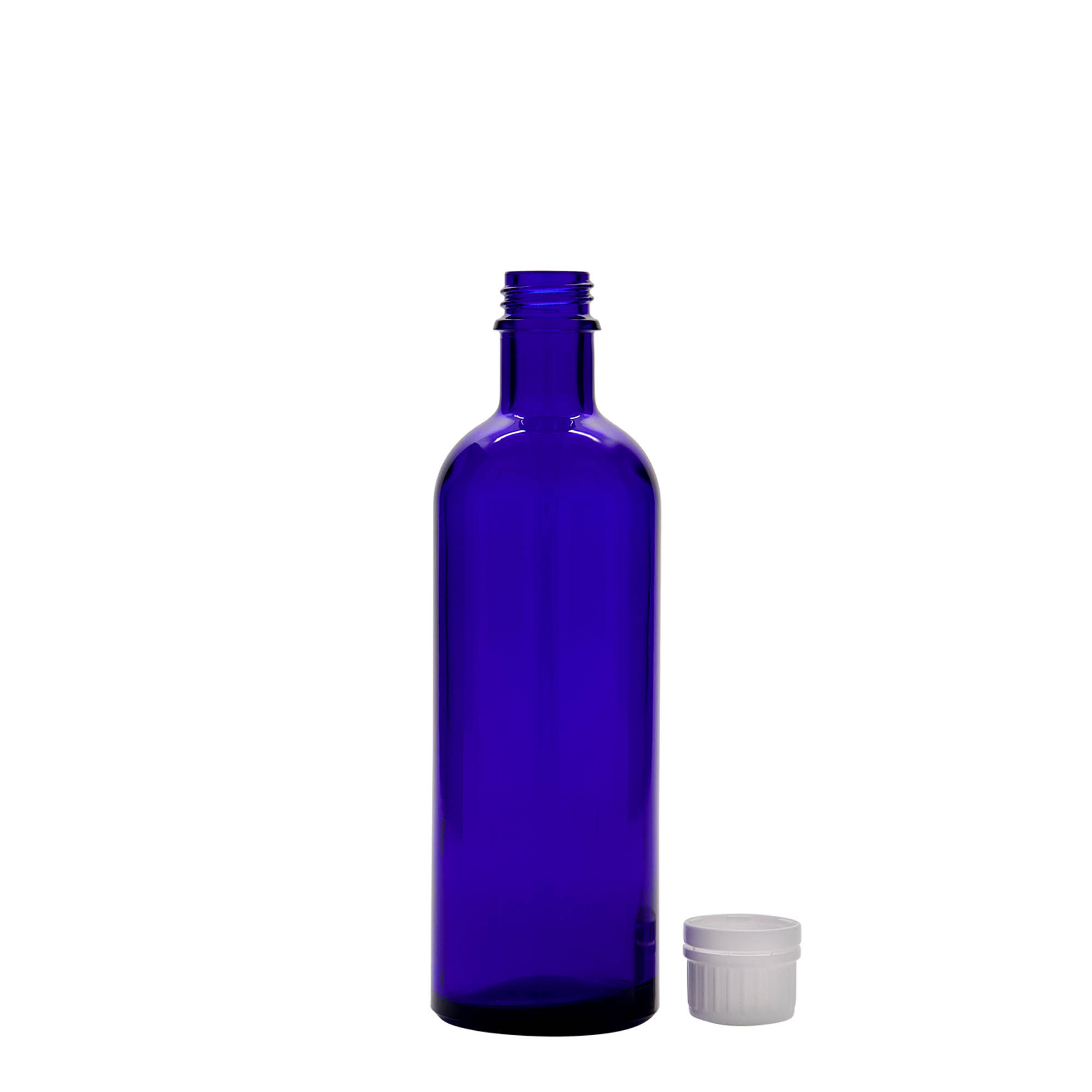 200 ml medicine bottle, glass, royal blue, opening: DIN 22 200 ml medicine bottle, glass, royal blue, opening: DIN 22