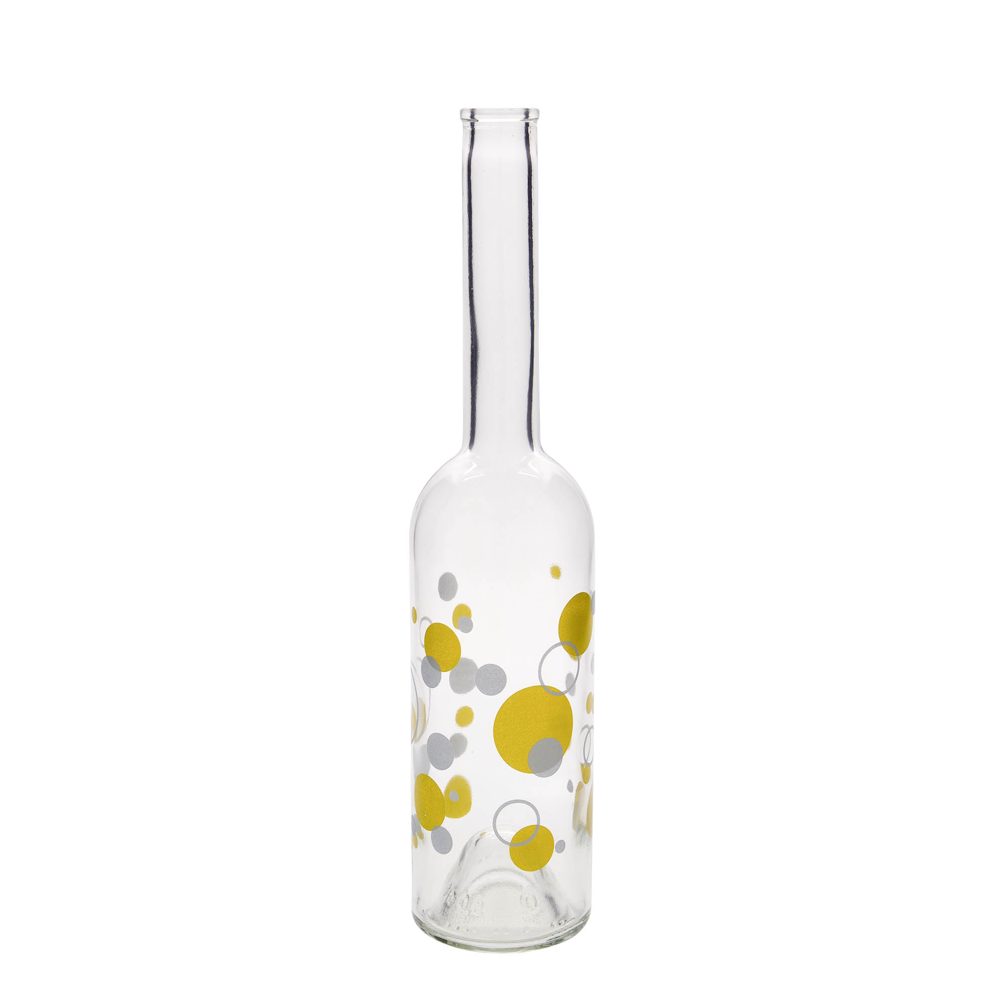 500 ml glass bottle ‘Opera’, design: dots, opening: cork