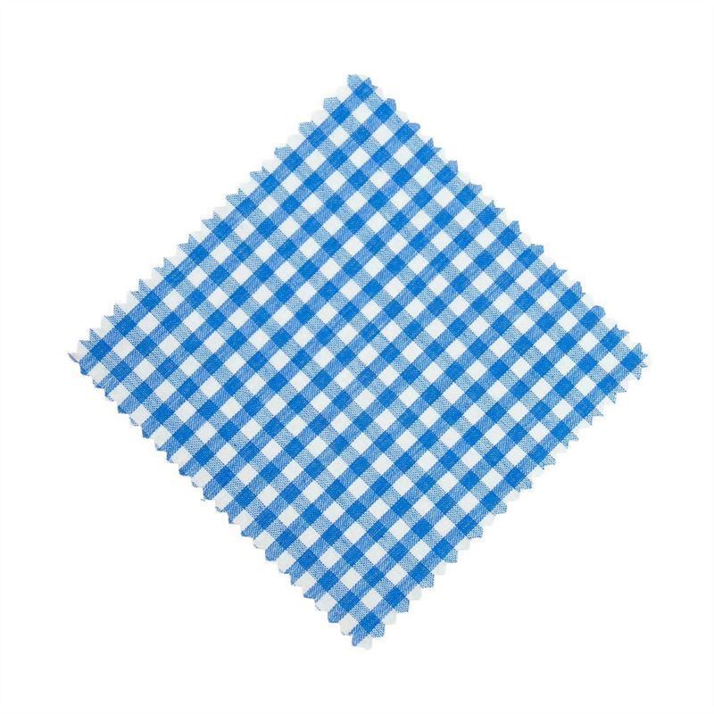 Checked fabric jar cover 12x12, square, textile, petrol, for opening: TO38-TO53 Checked fabric jar cover 12x12, square, textile, petrol, for opening: TO38-TO53