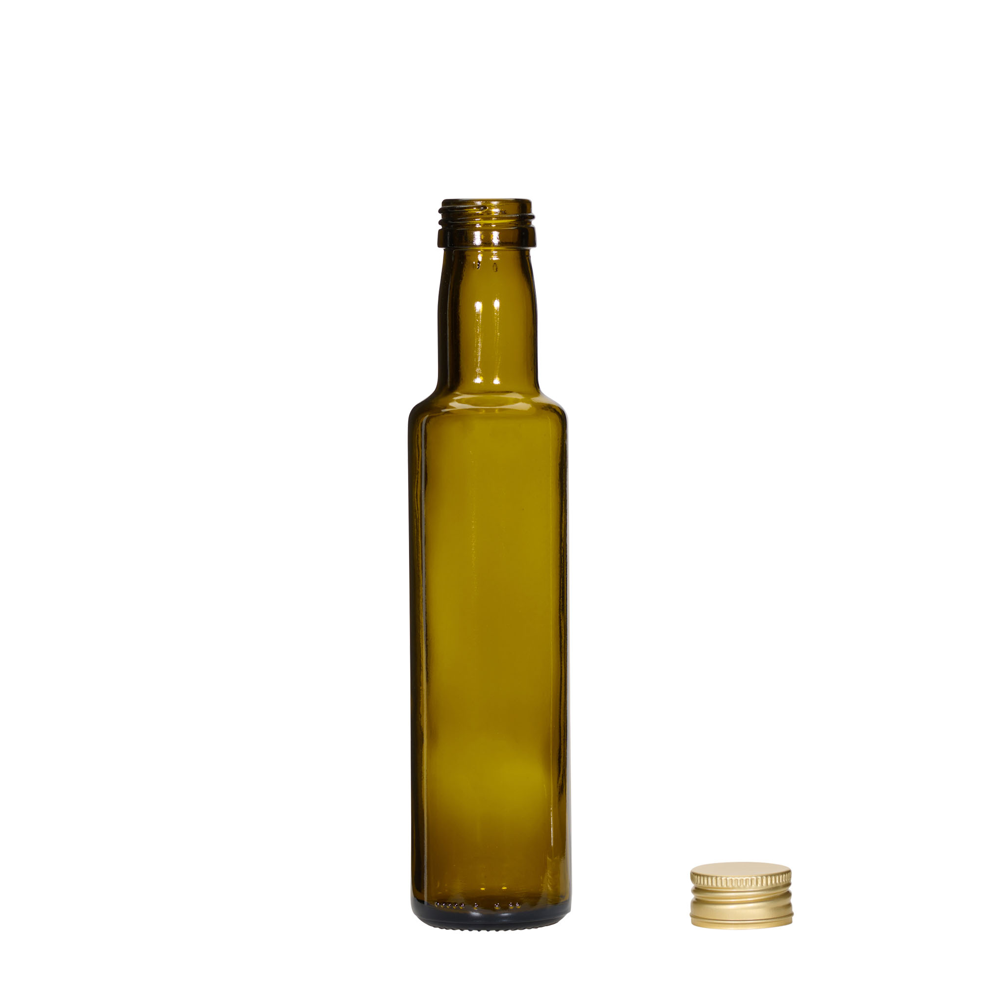250 ml glass bottle 'Dorica', antique green, closure: PP 31.5
