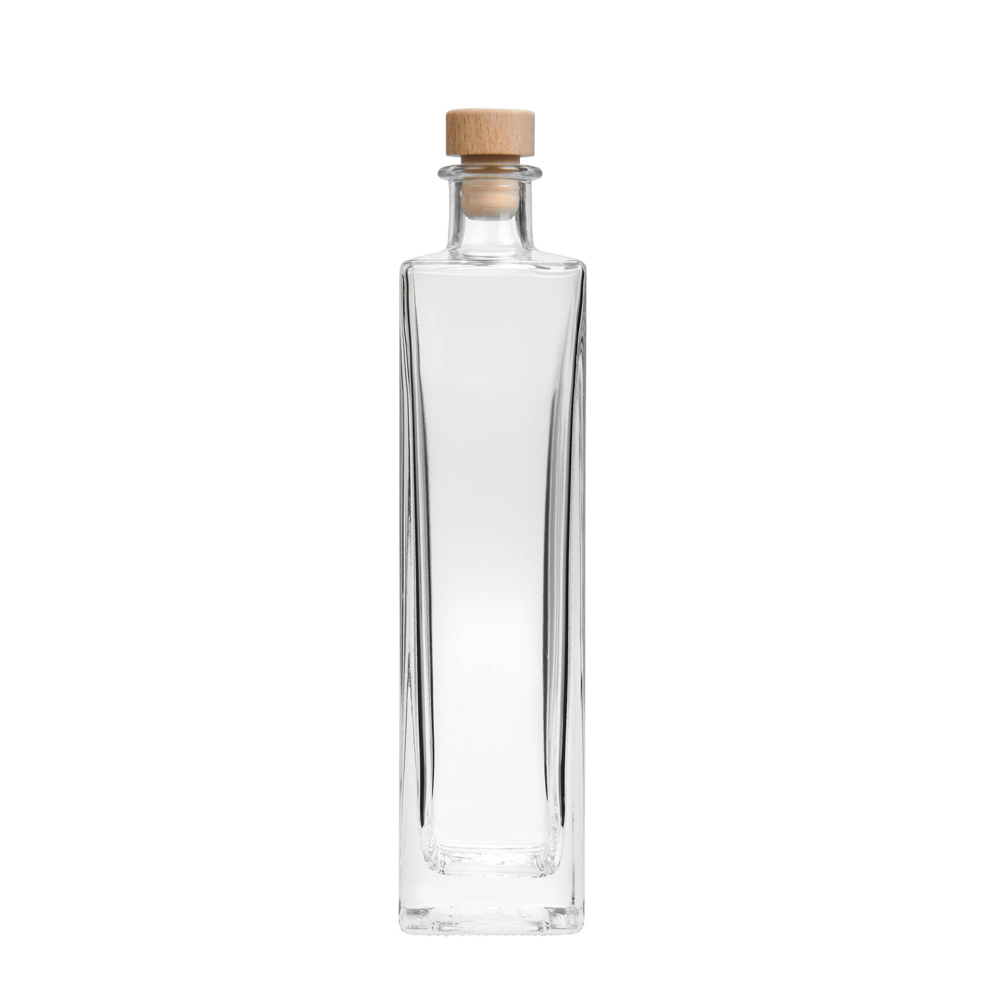 500 ml glass bottle ‘Rafaello’, square, opening: cork