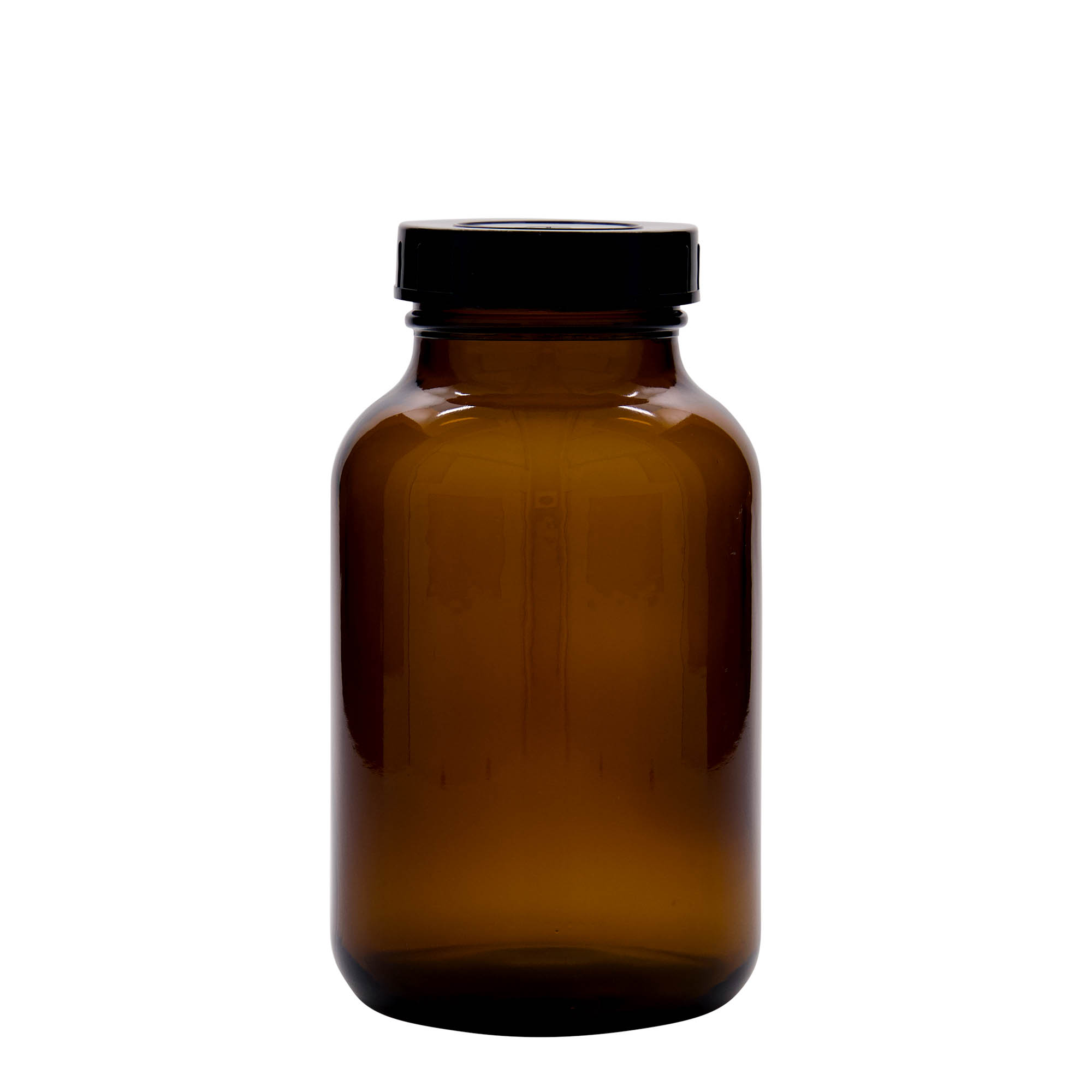 1,000 ml wide-neck glass, brown, opening: DIN 68