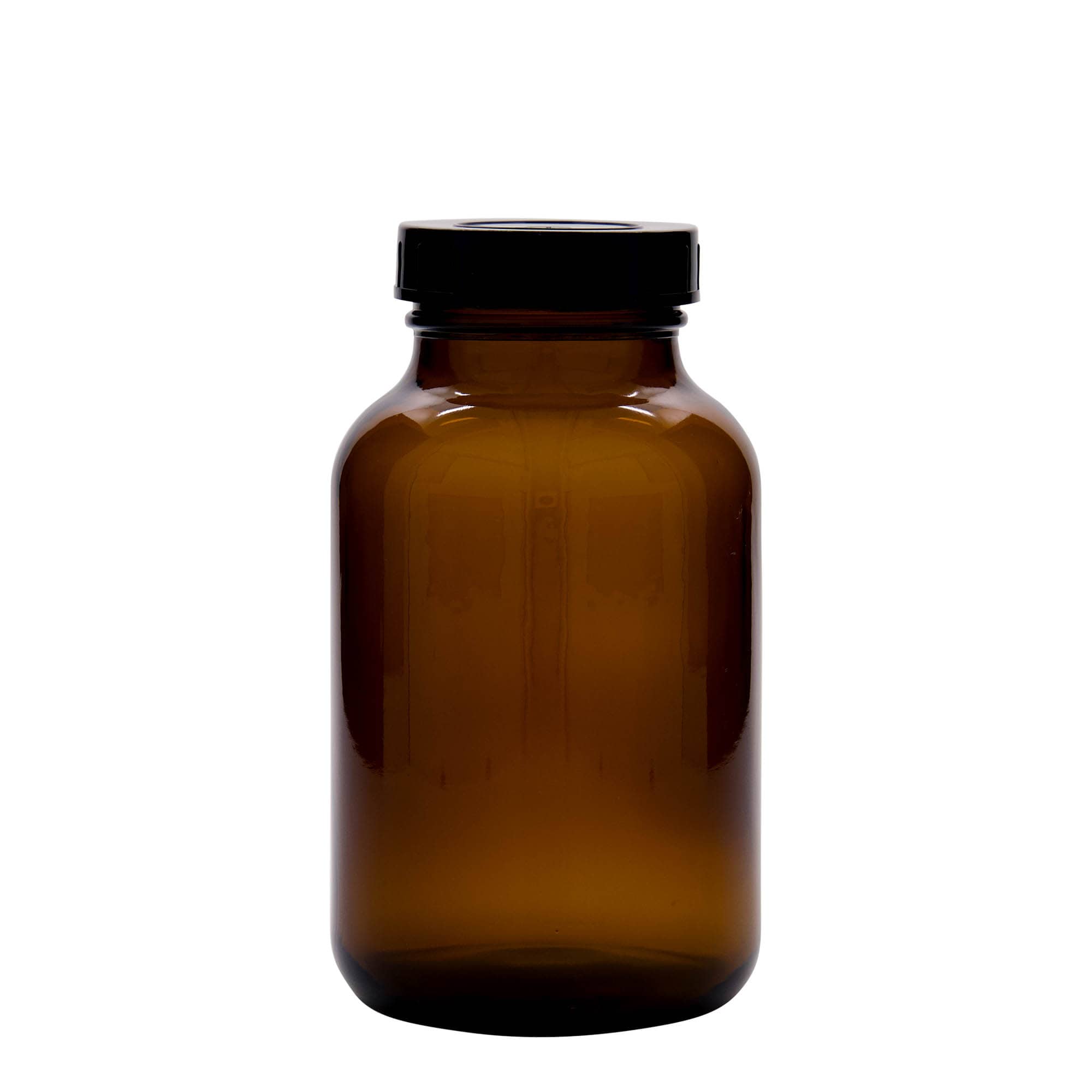 1,000 ml wide-neck glass, brown, opening: DIN 68