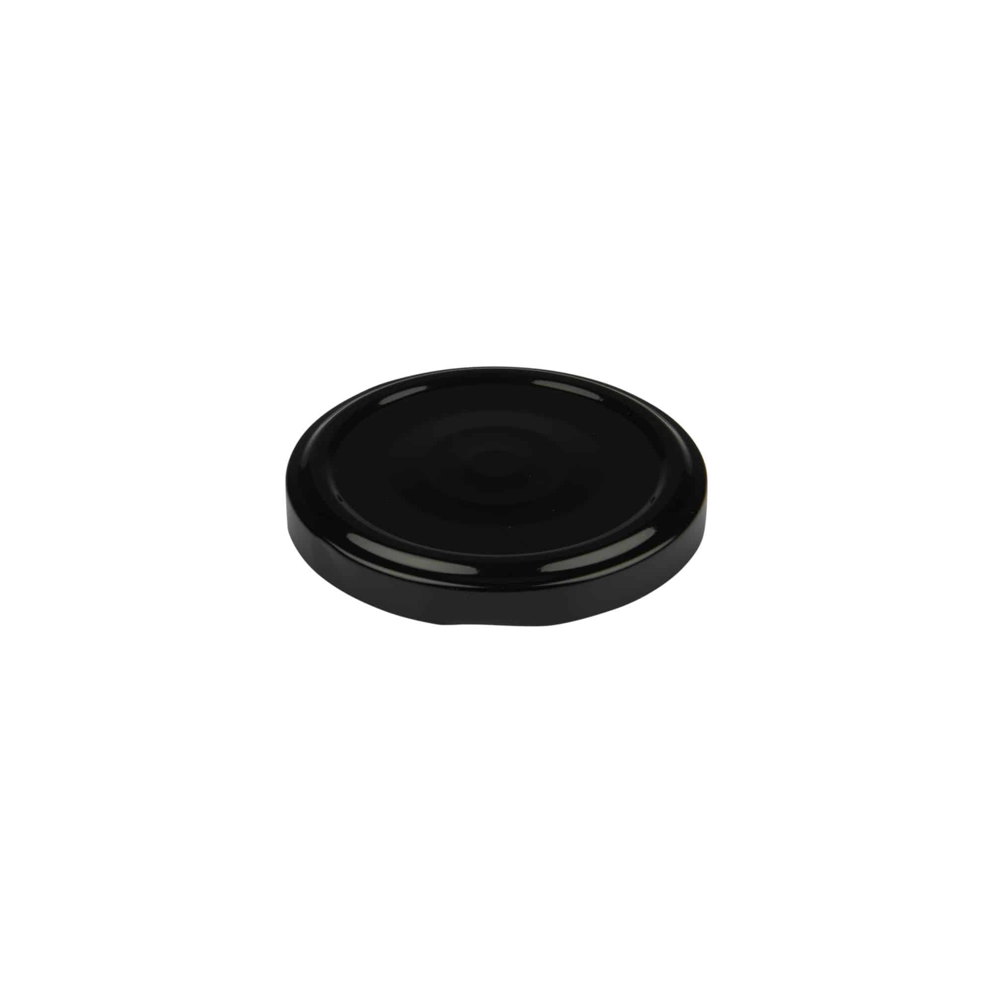 Twist-off lid, tinplate, sterilizable, black, for opening: TO 66