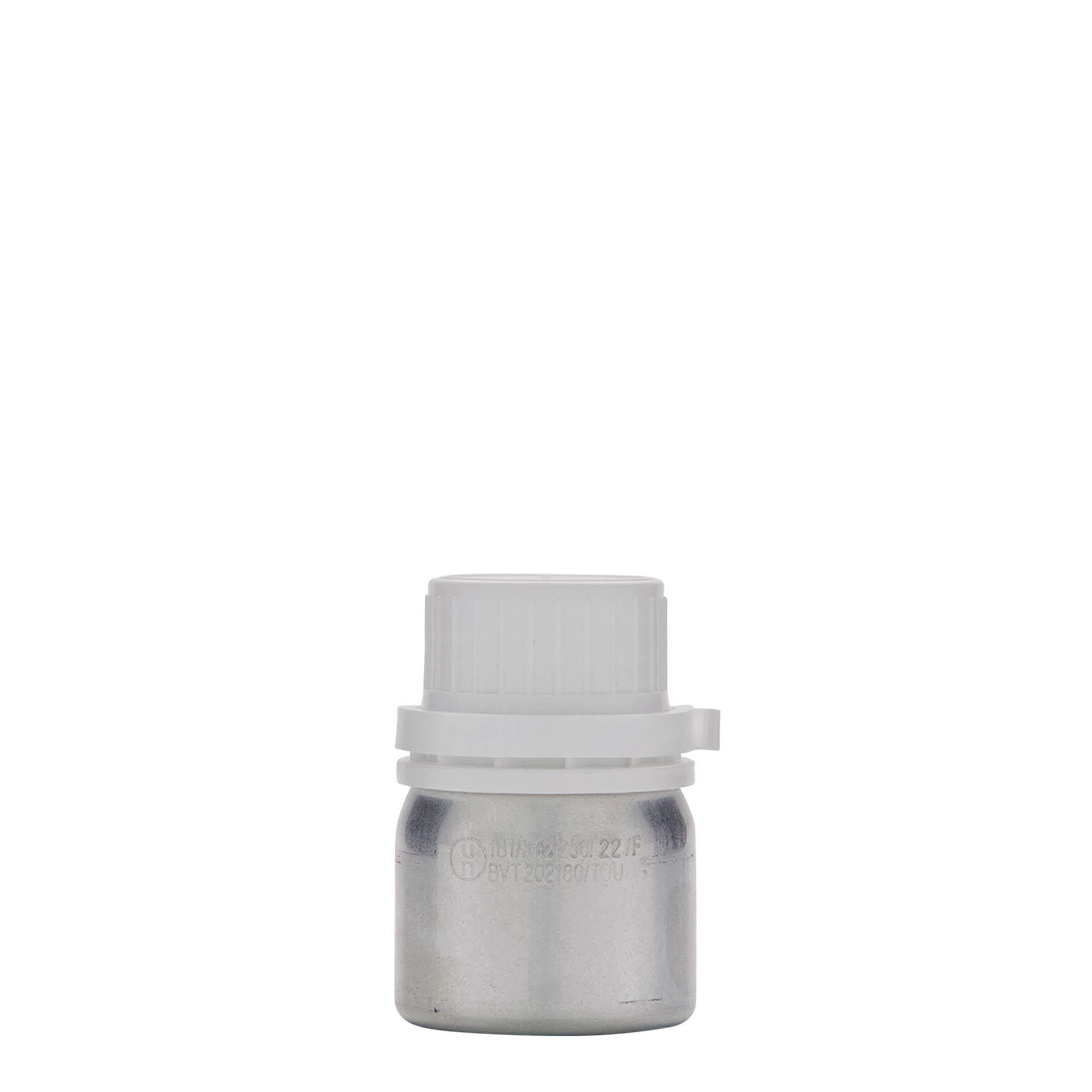 50 ml aluminium bottle, metal, silver, opening: DIN 32