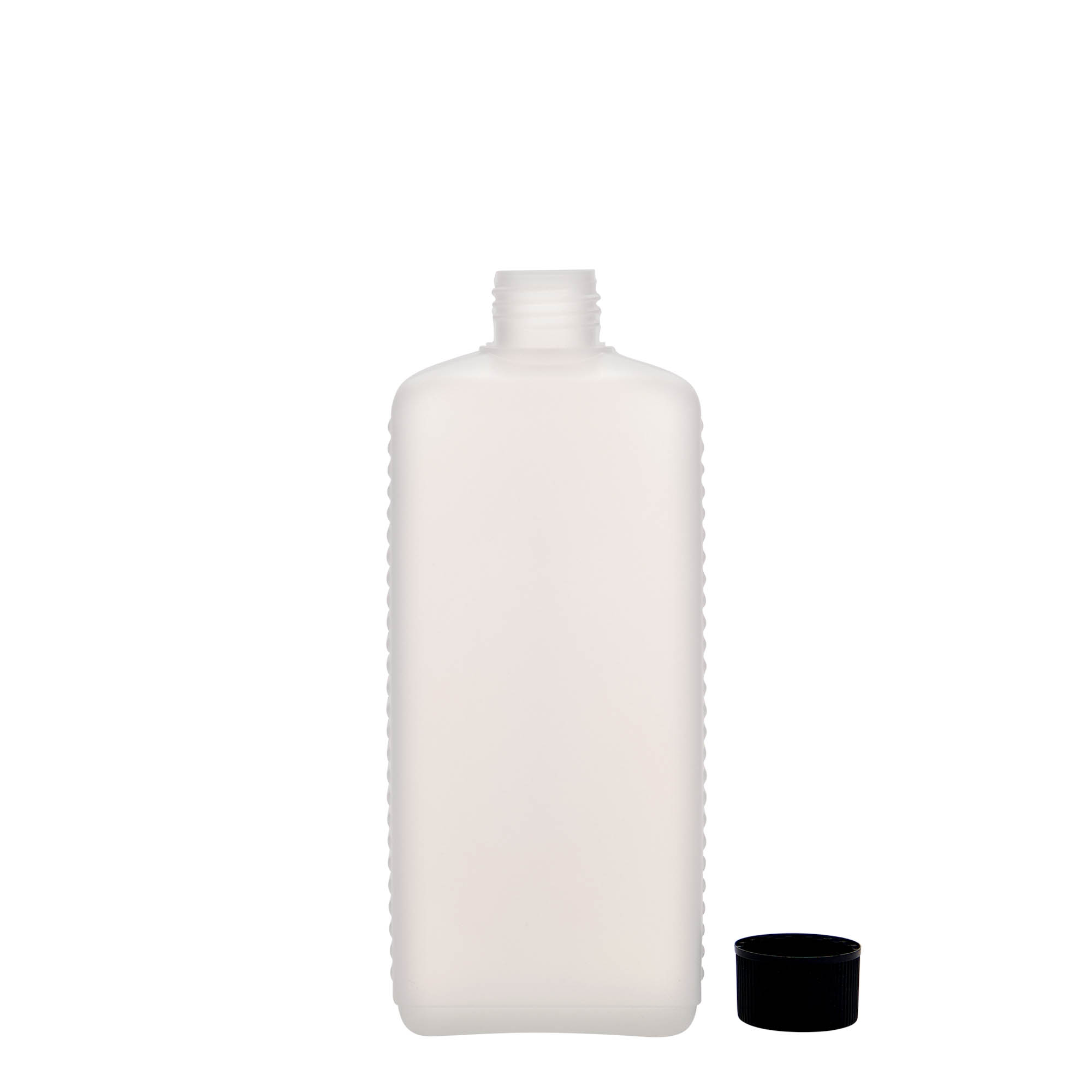 500 ml canister bottle, rectangular, HDPE plastic, natural, opening: DIN 25 EPE 500 ml canister bottle, rectangular, HDPE plastic, natural, opening: DIN 25 EPE
