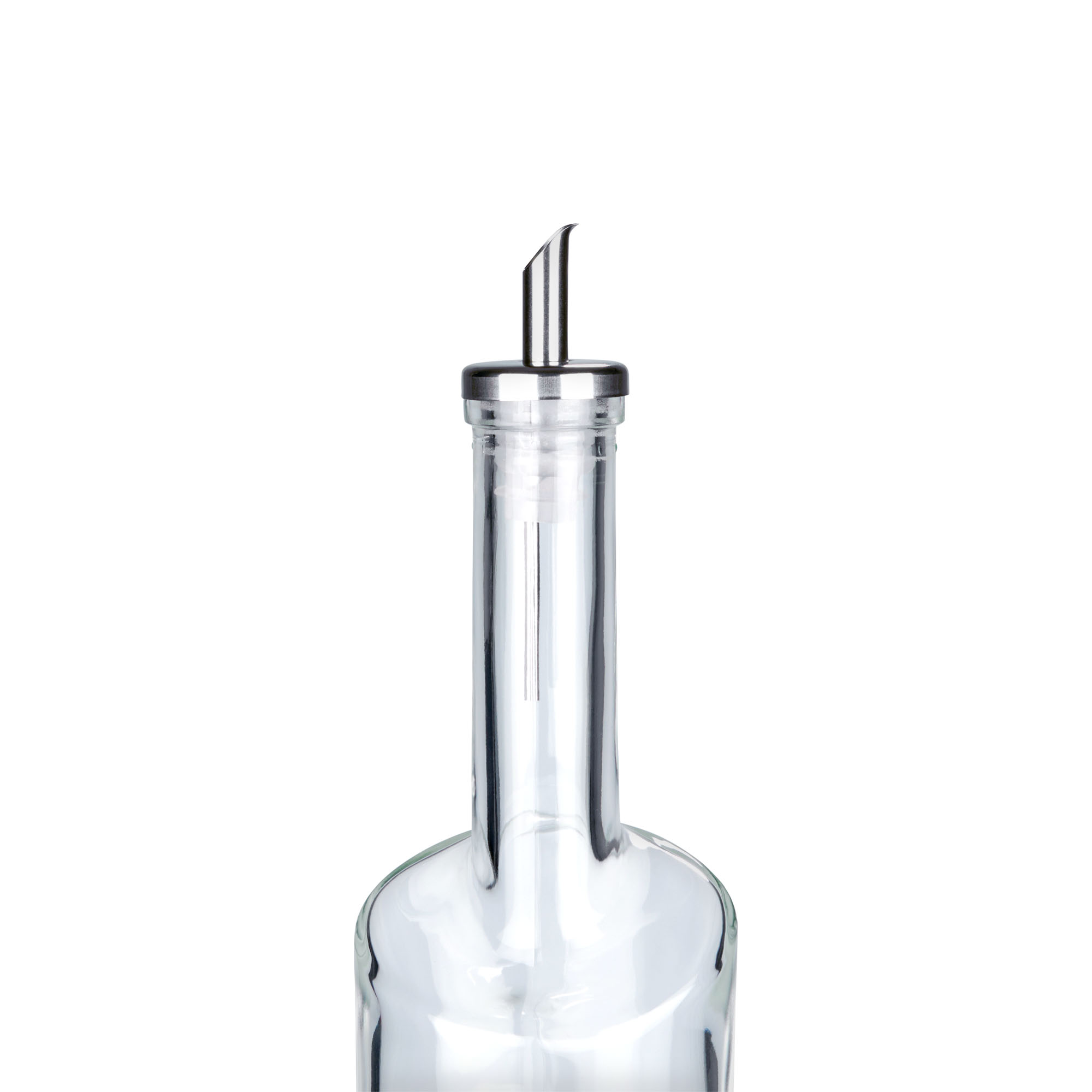 Spout for oil, stainless steel, silver