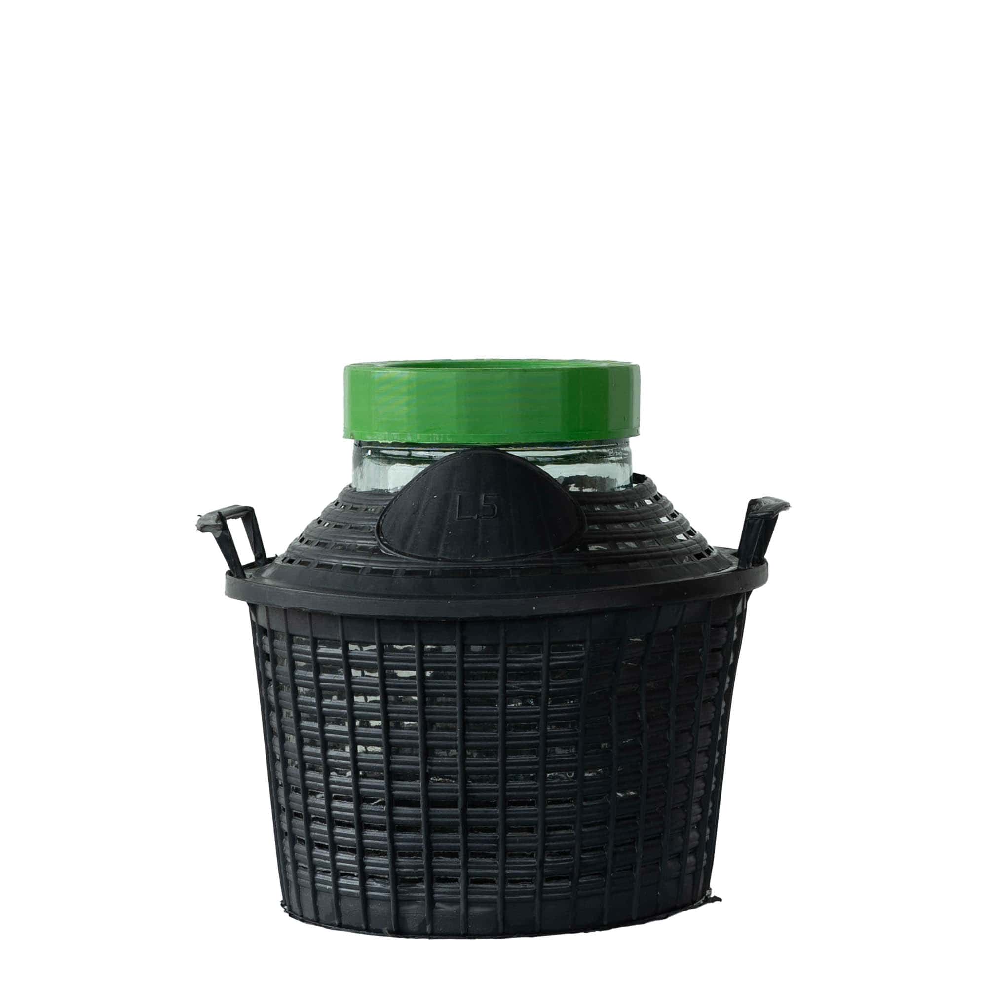 5 l wide-neck glass balloon bottle, opening: screw cap