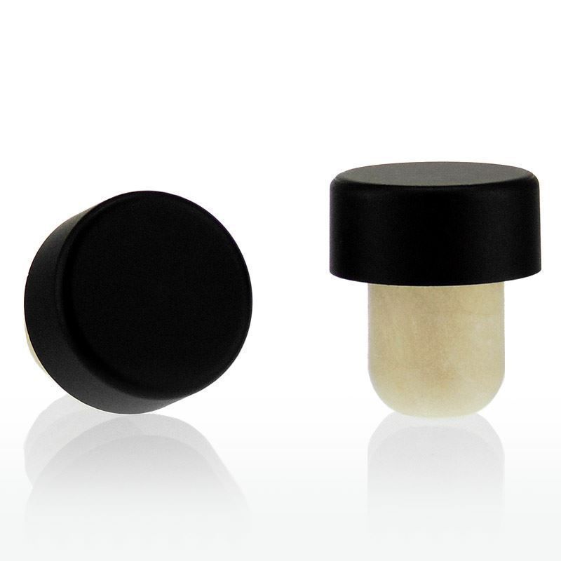 19 mm mushroom cork, plastic, black, for opening: cork