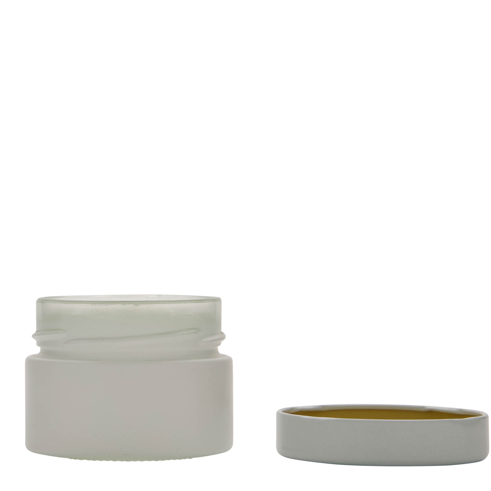 130 ml round glass 'Aurora', white, opening: Deep-Twist-Off (DTO 66)