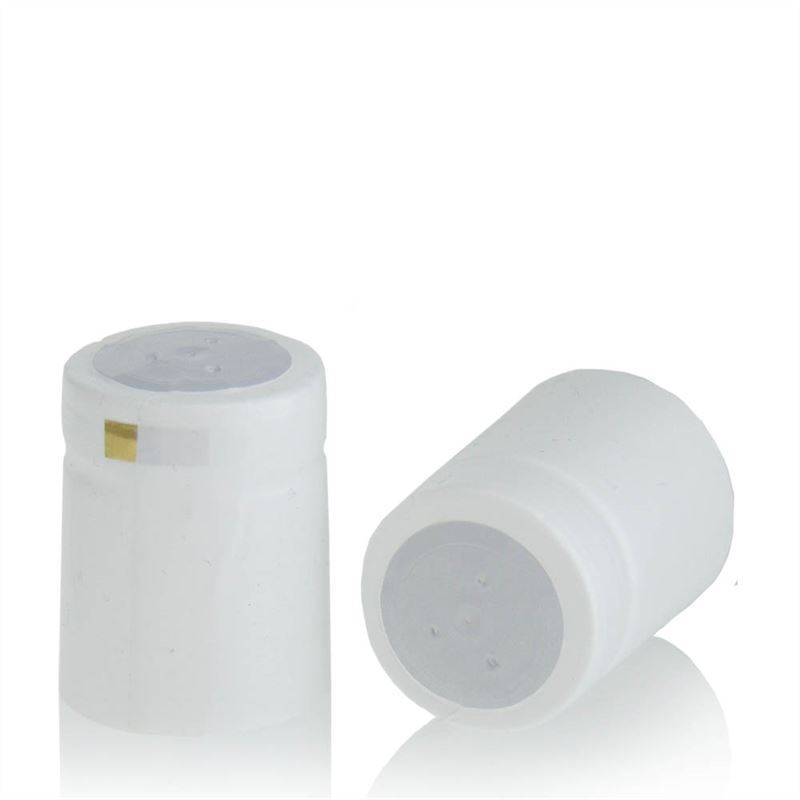 Shrink capsule 32x41, PVC plastic, white Shrink capsule 32x41, PVC plastic, white