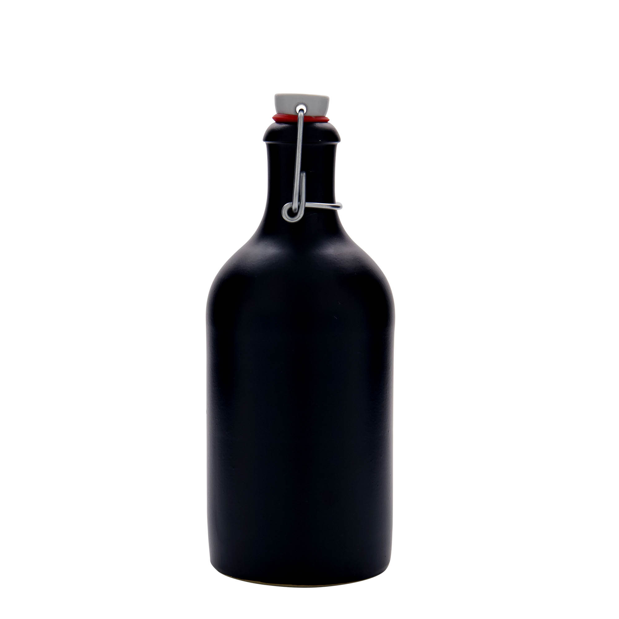 500 ml clay jug, stoneware, black, opening: swing top closure 500 ml clay jug, stoneware, black, opening: swing top closure