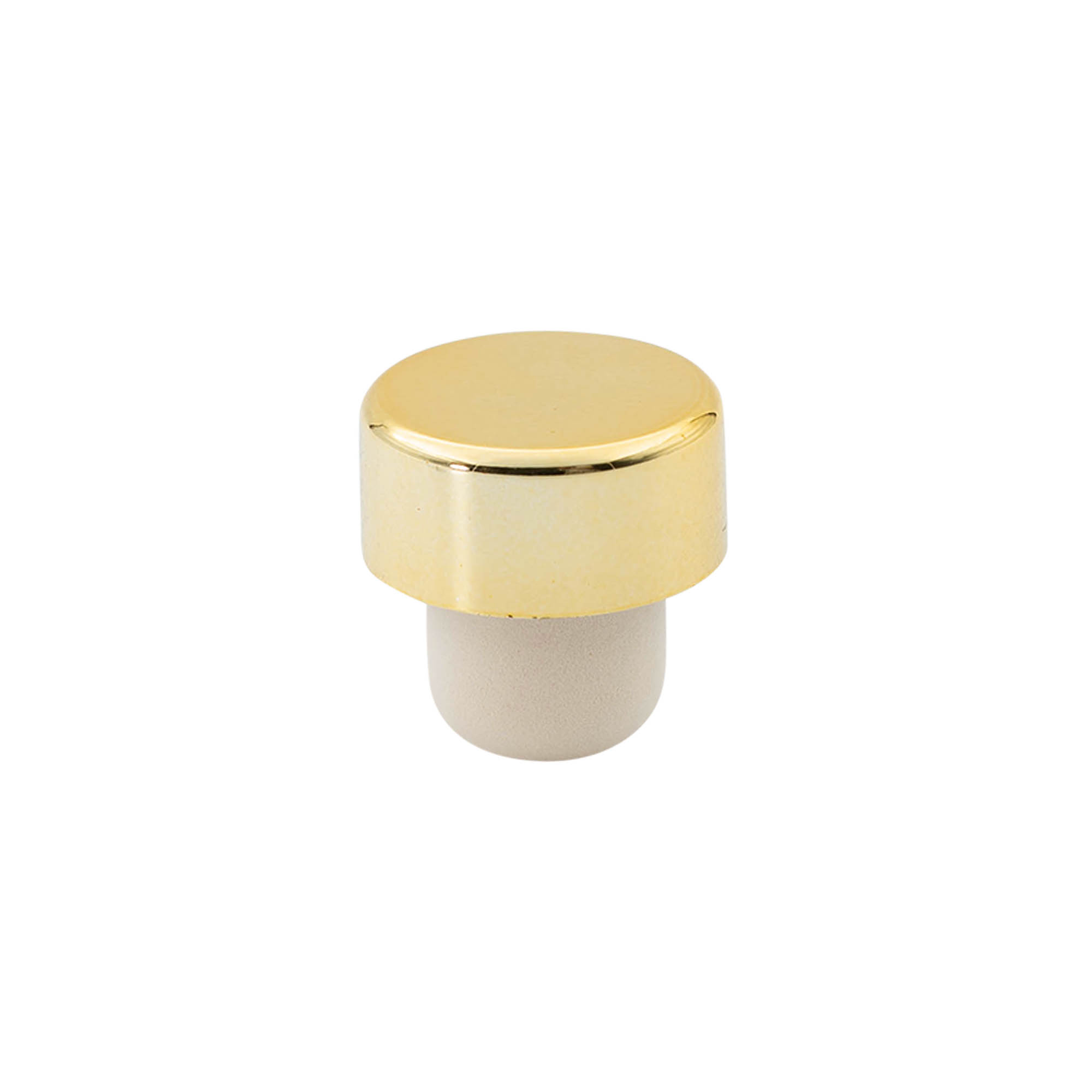 Handle cork 19 mm, plastic, gold, for opening: cork