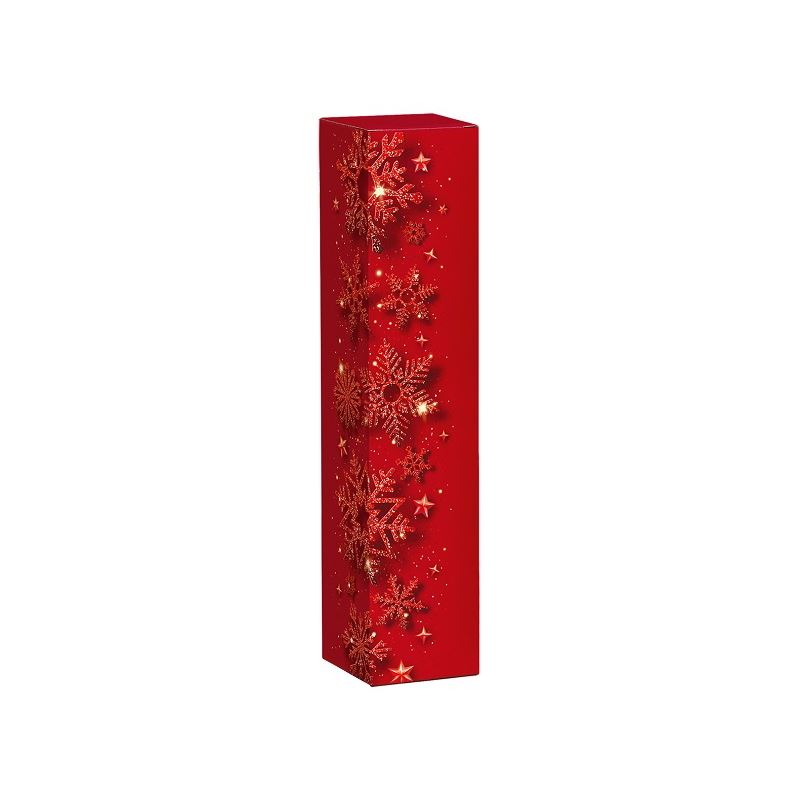 Gift box 'Sparkling Snowflakes', square, paper, red Gift box 'Sparkling Snowflakes', square, paper, red