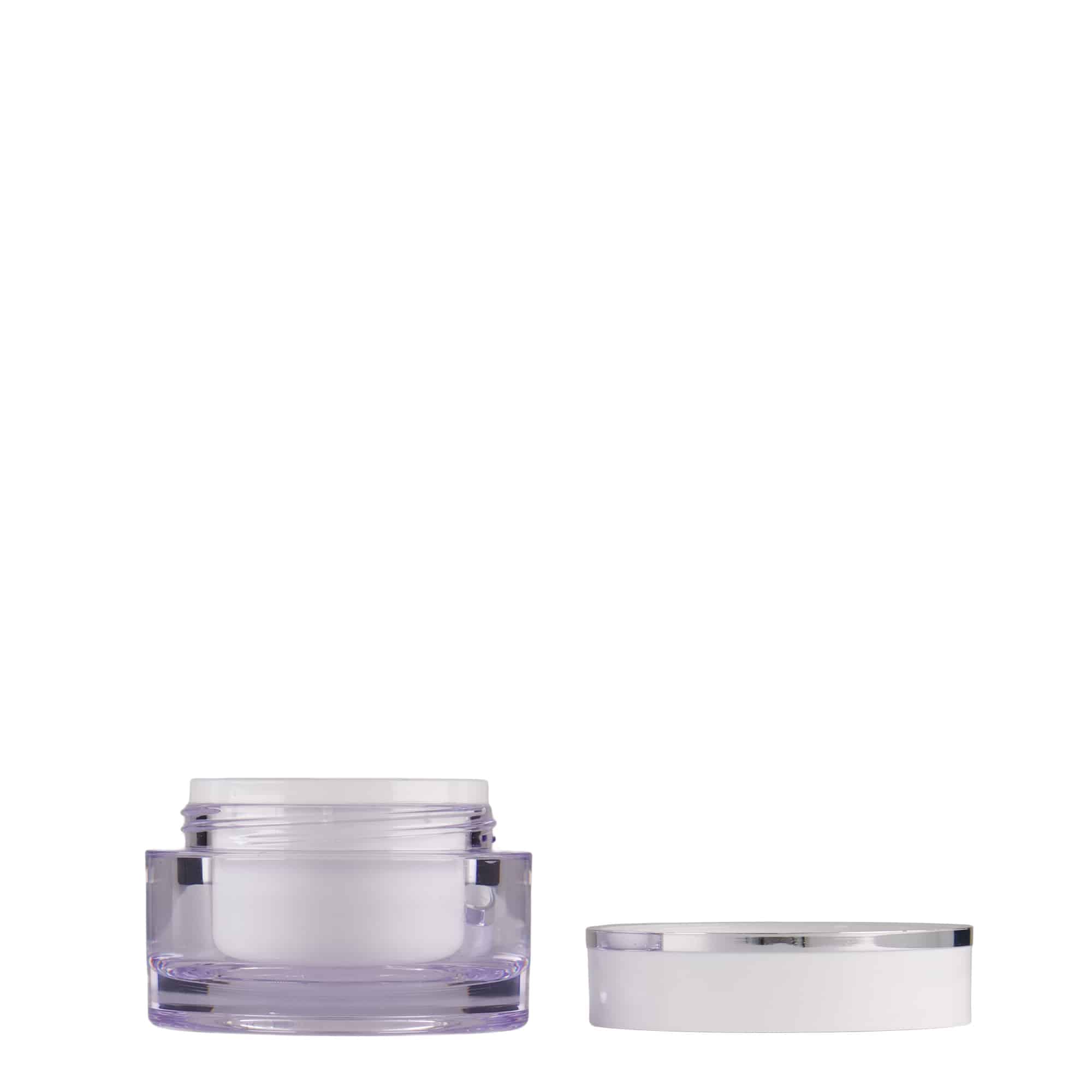 10 ml jar, SAN plastic, white, opening: screw cap