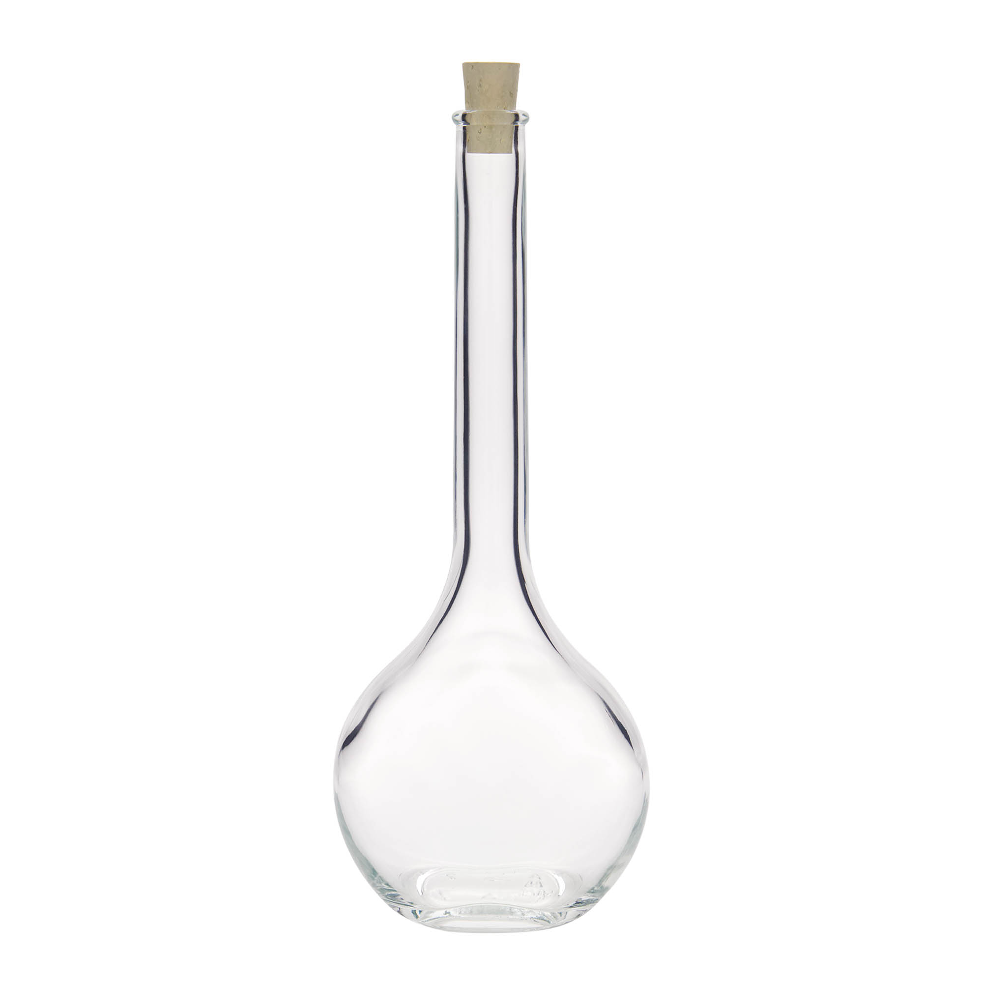 500 ml glass bottle 'Contessa', oval, opening: cork