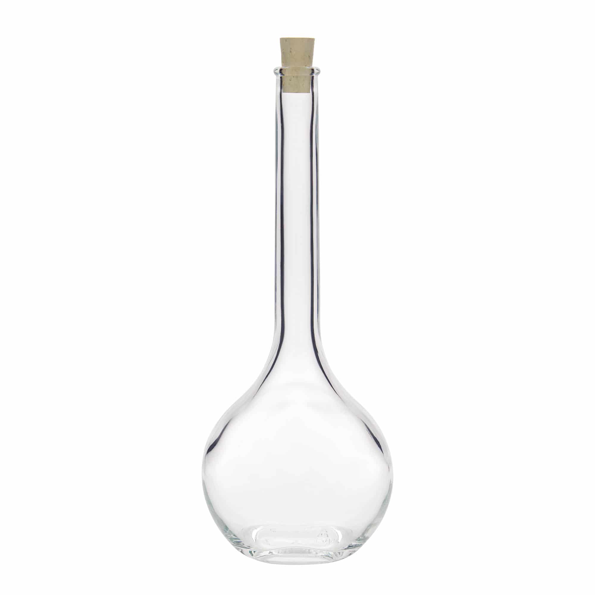 500 ml glass bottle ‘Contessa’, oval, opening: cork