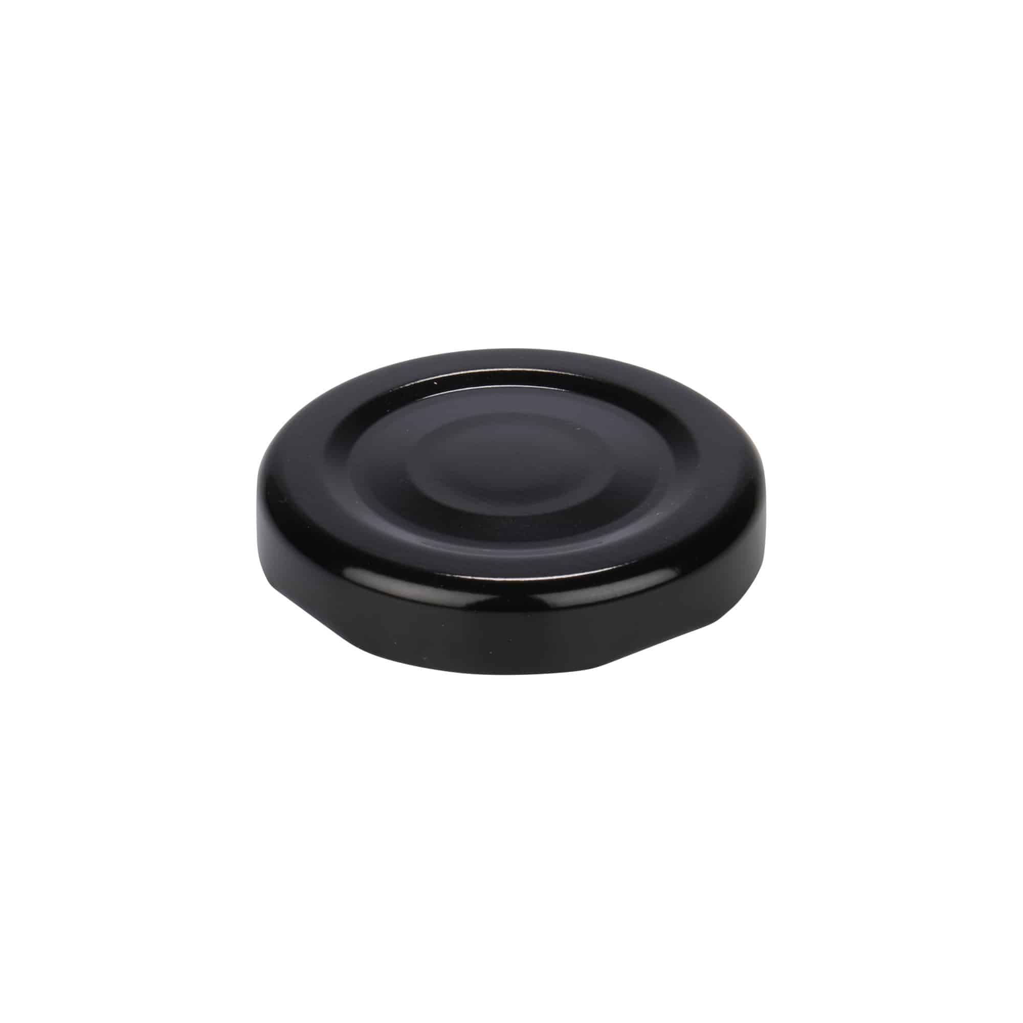 Twist-off lid, tinplate, black, for opening: TO 43