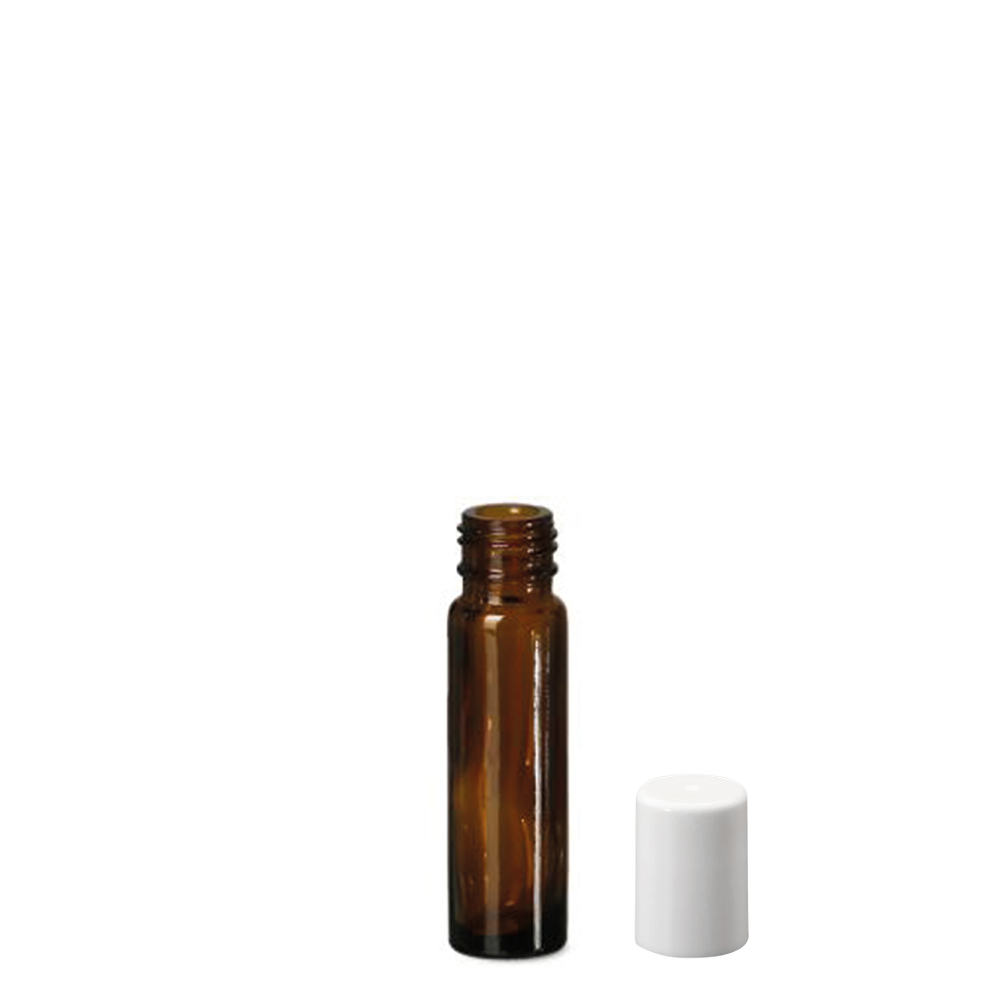 10 ml roll-on bottle, glass, brown, neck: screw cap