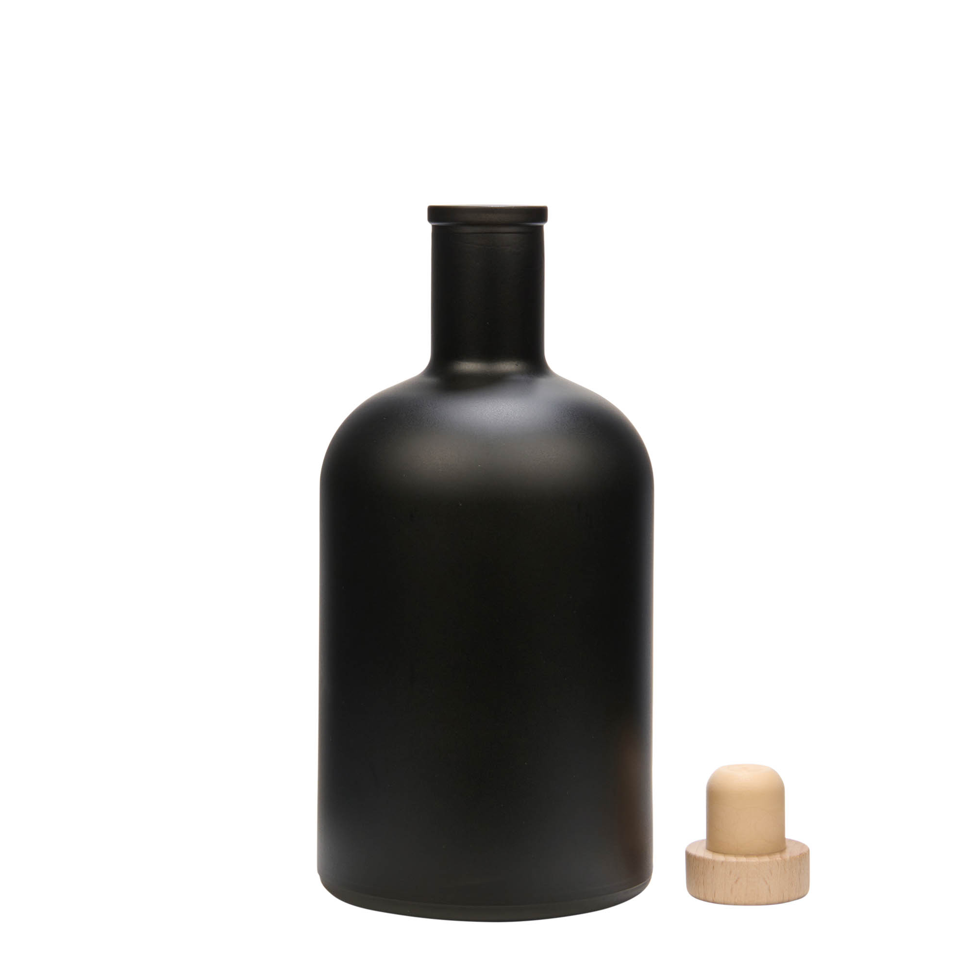 700 ml glass bottle 'Gerardino', black, opening: cork