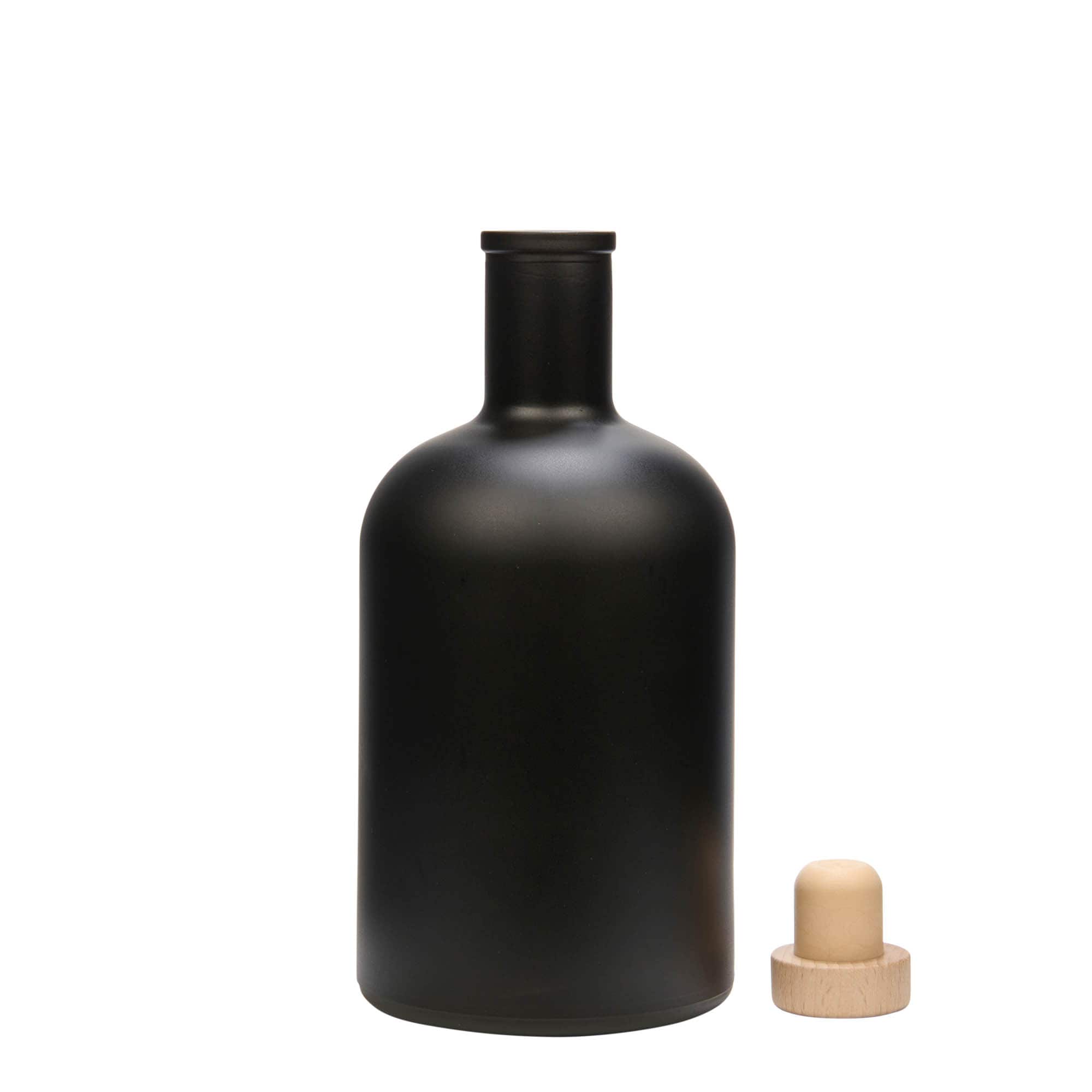 700 ml glass bottle ‘Gerardino’, black, opening: cork