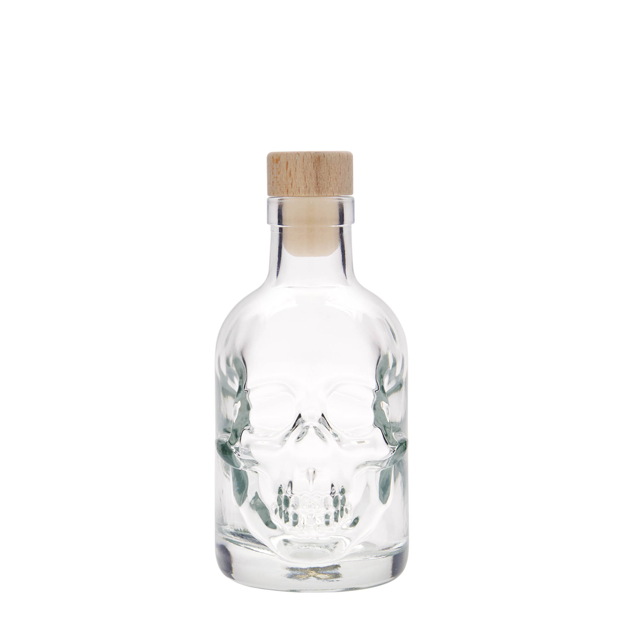 200 ml glass bottle 'Skull', opening: cork 200 ml glass bottle 'Skull', opening: cork