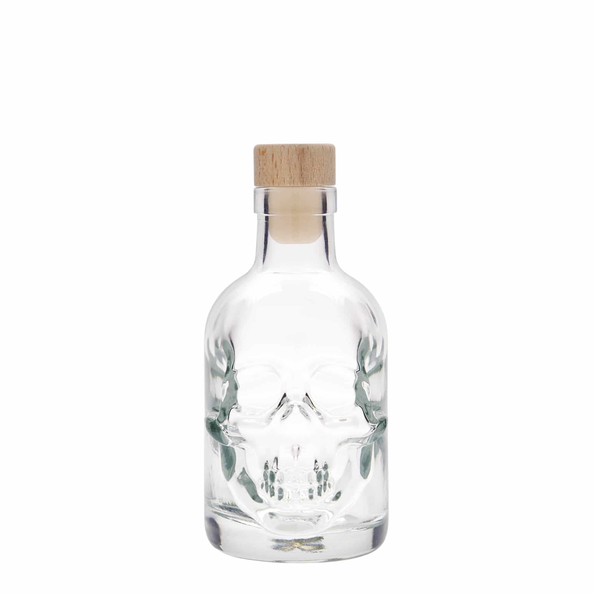 200 ml glass bottle ‘Skull’, opening: cork