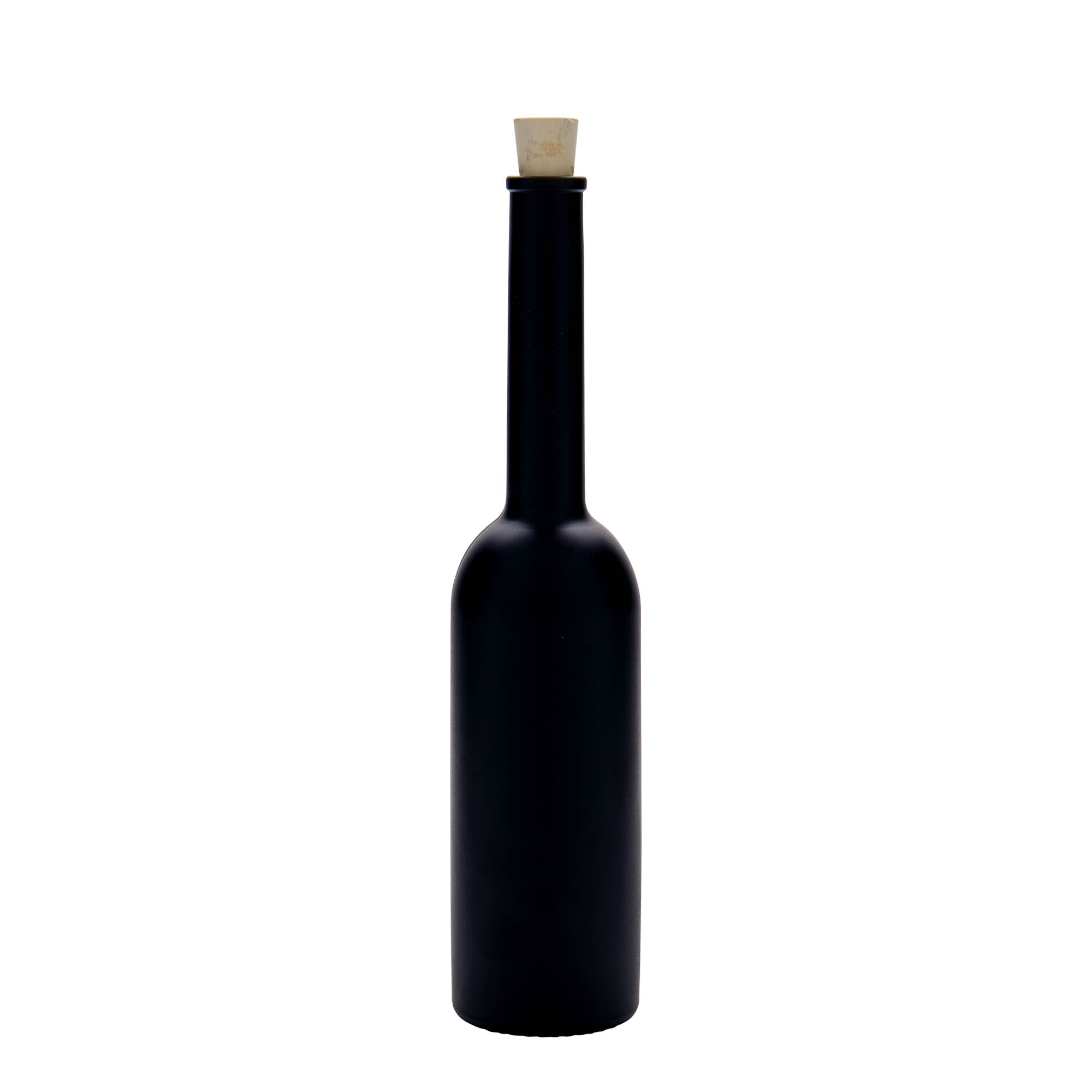 200 ml glass bottle 'Opera', black, opening: cork