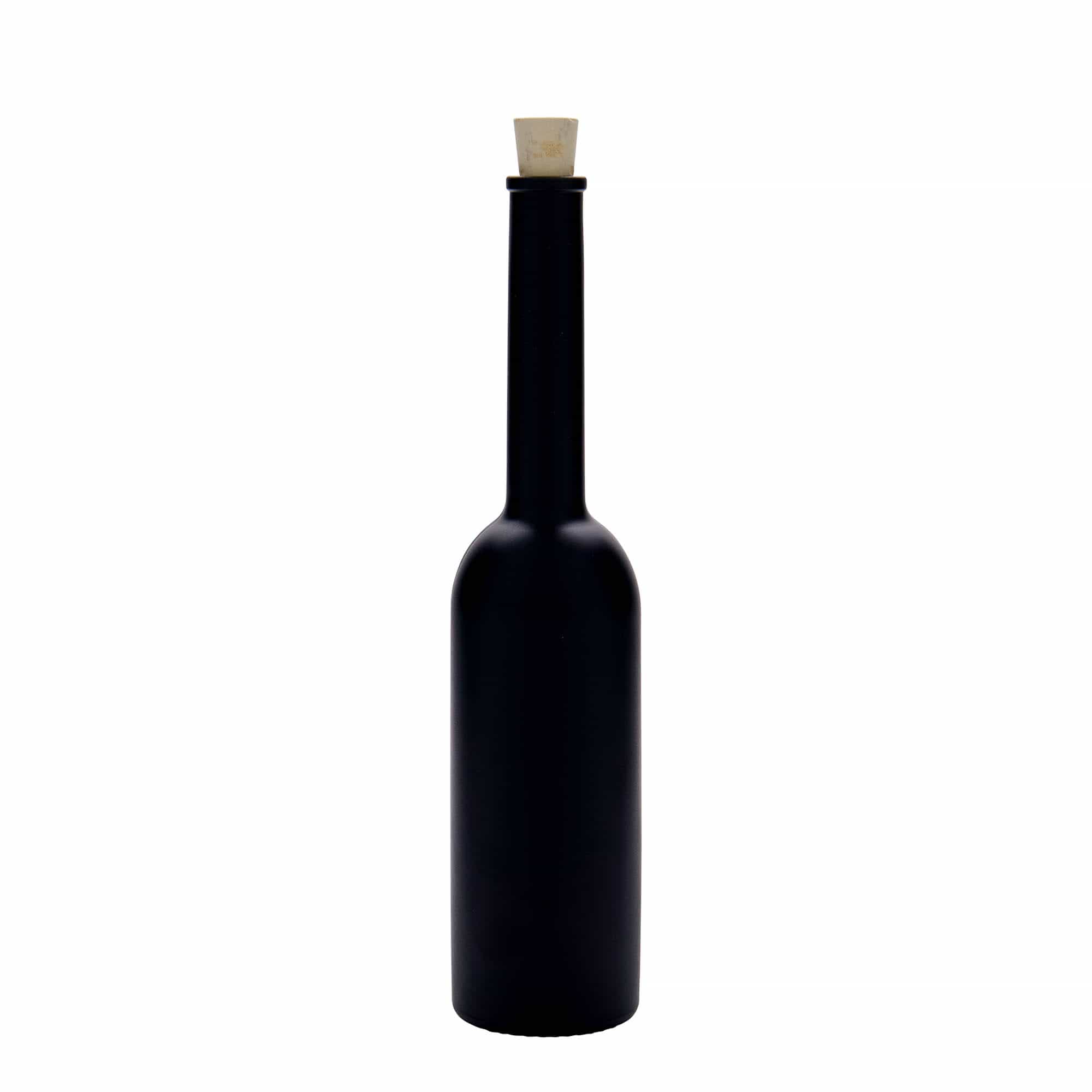 200 ml glass bottle ‘Opera’, black, opening: cork