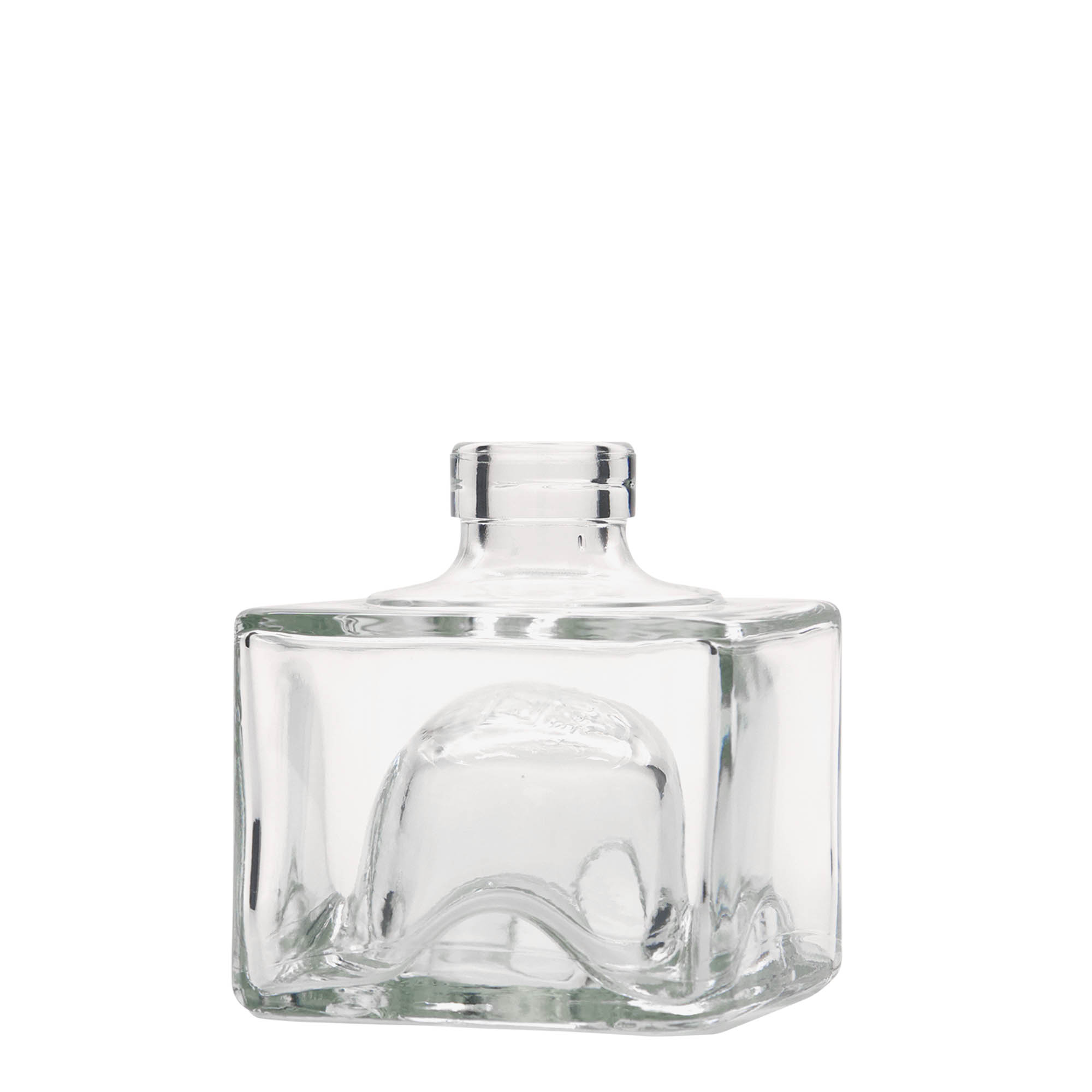 200 ml glass bottle 'Cocolores', square, opening: cork