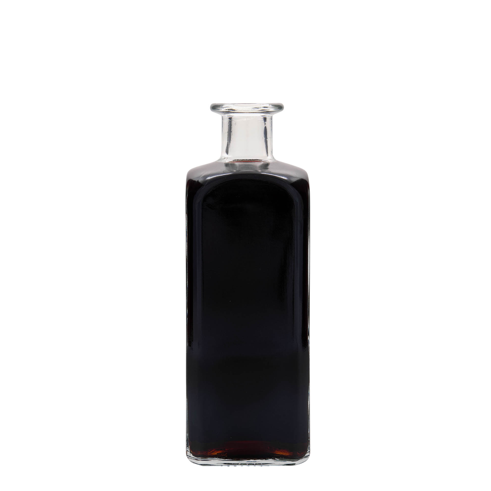 500 ml glass bottle Apothecary Carré, square, opening: cork 500 ml glass bottle Apothecary Carré, square, opening: cork