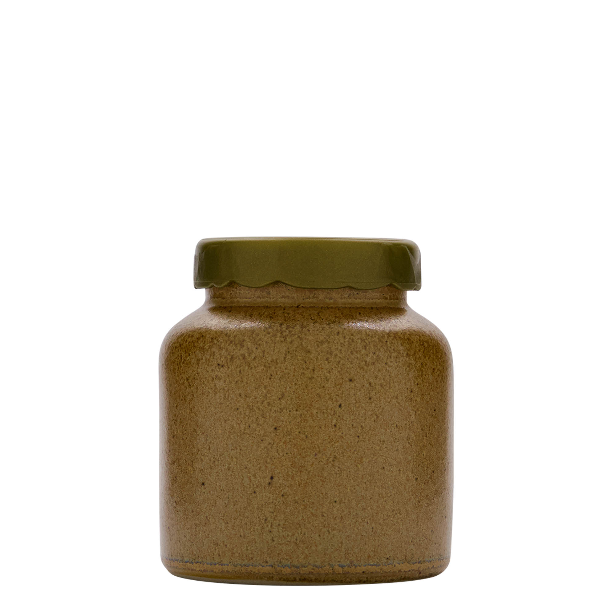 270 ml stoneware pot, ceramic, brown-crystal, opening: slip lid