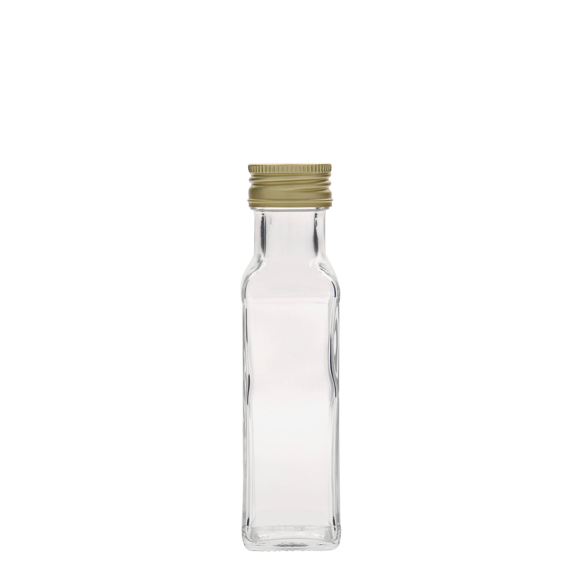 100 ml glass bottle 'Marasca', square, opening: PP 31.5